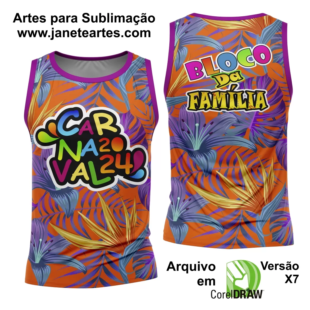 Arte Camisa Bloco Abadá Sublimação Carnaval 2025 - Modelo 60