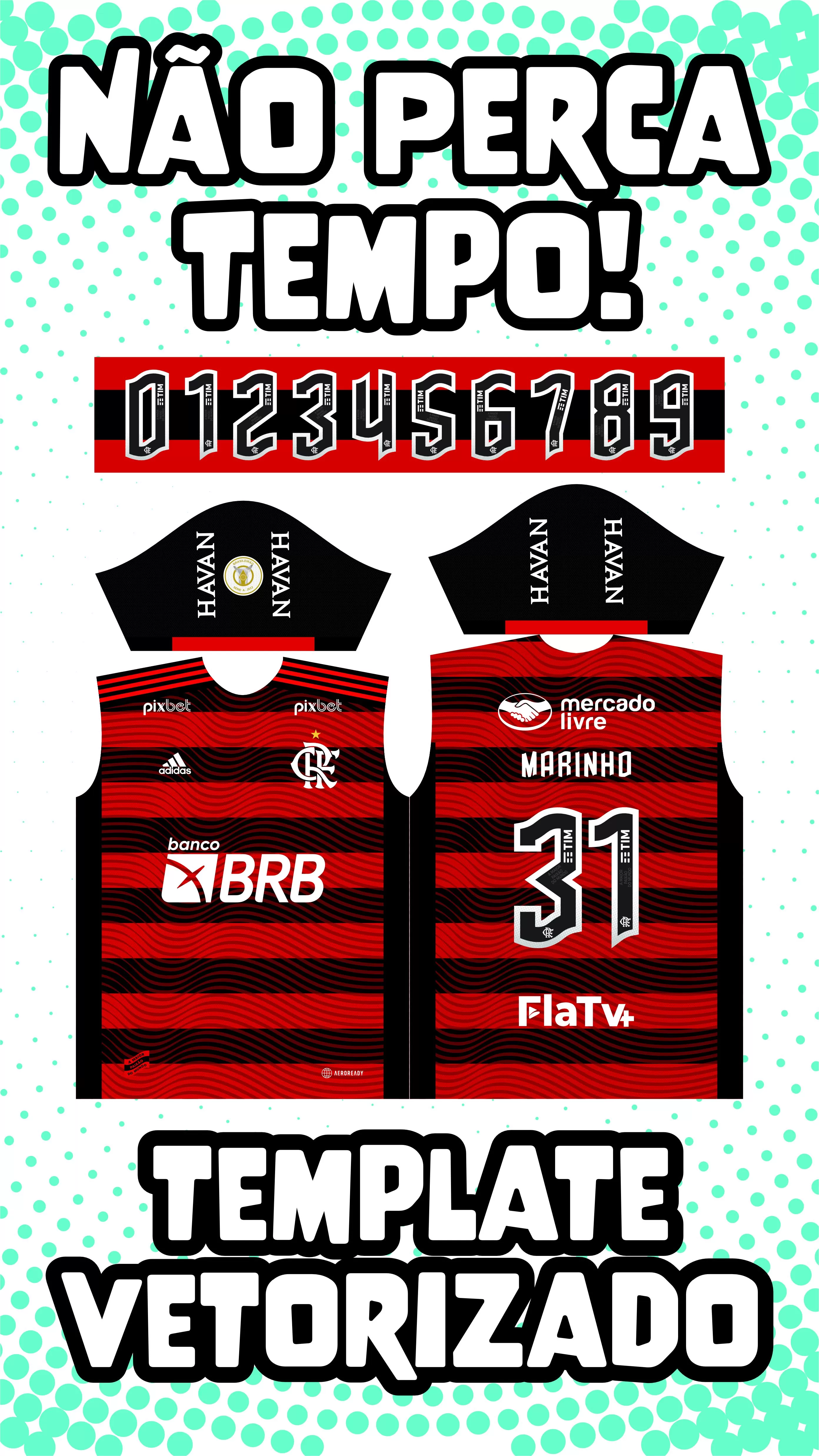 Arte Vetor Camisa Flamengo Pré-Jogo 2023 - 2024