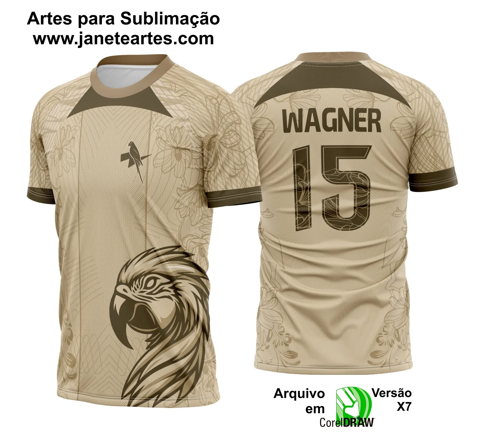 Arte Camisa Interclasse Arara Brasil Bege 2025 - 0075