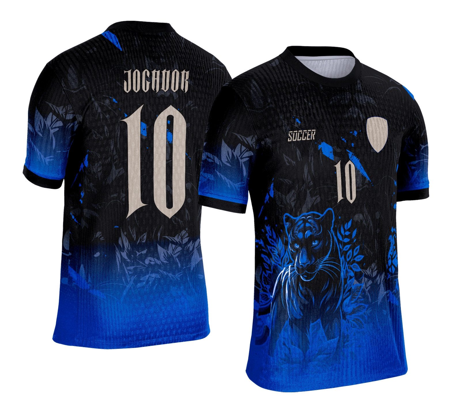 Arte Camisa Interclasse Pantera Negra com Azul 2025 - 0002