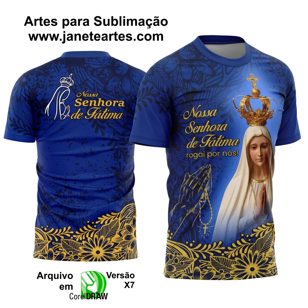 Arte Camisa Religiosa Nossa Senhora de Fátima - 0013 - Religião | Janete Artes Arte Camisa Religiosa Nossa Senhora de Fátima - 0013 - Religião - Janete Artes