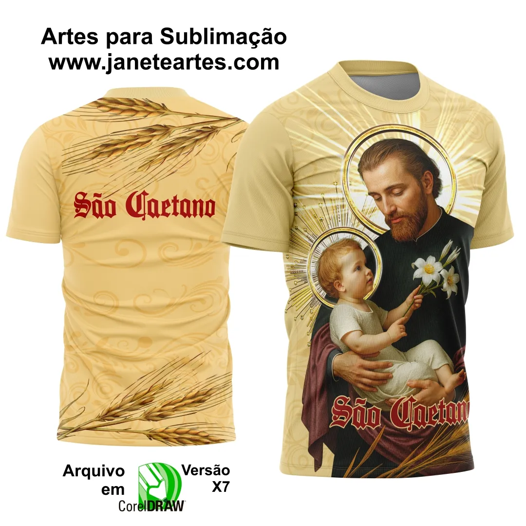 Arte Camisa Religiosa Santo São Caetano - 0015 - Religião | Janete Artes Arte Camisa Religiosa Santo São Caetano - 0015 - Religião - Janete Artes