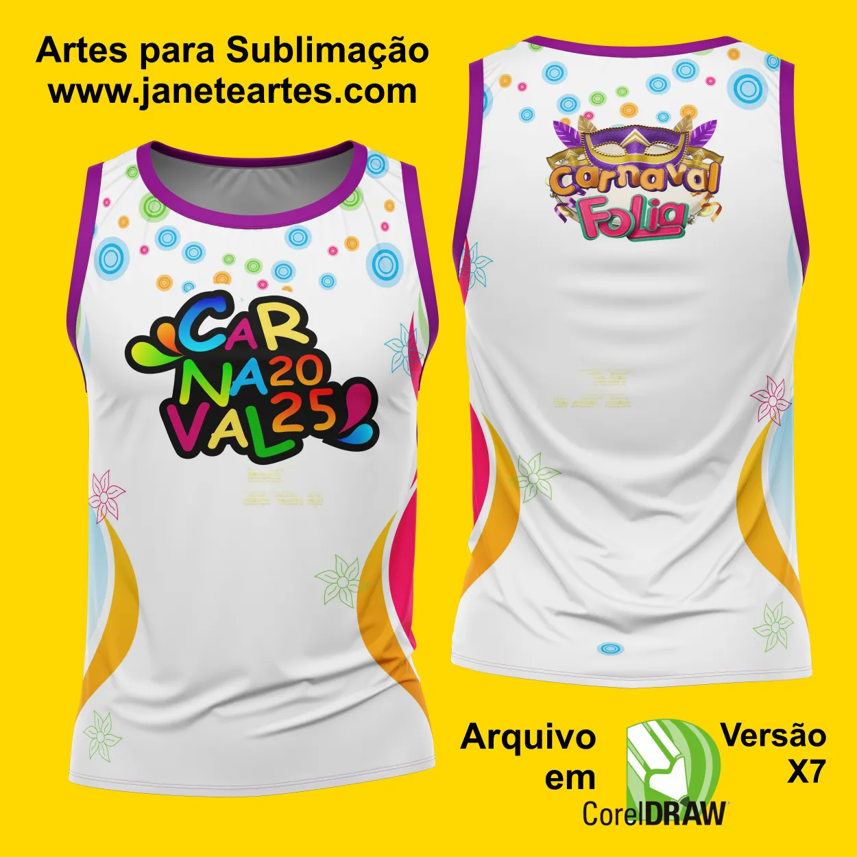 Arte Estampa Camisa Abadá de Carnaval 2025 - Modelo 23 Arte Estampa Camisa Abadá de Carnaval 2025 - Modelo 23
