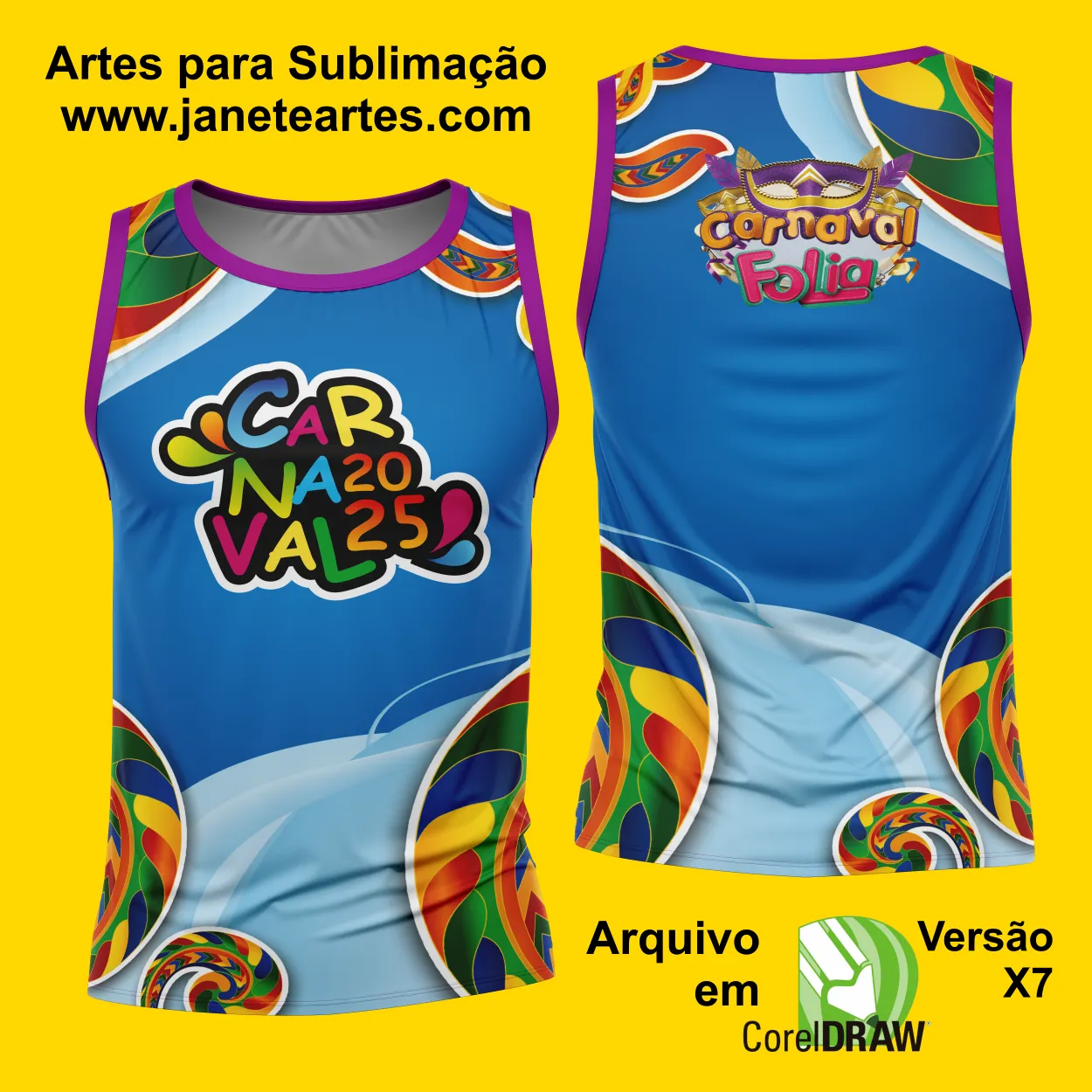 Arte Estampa Camisa Abadá de Carnaval 2025 - Modelo 23