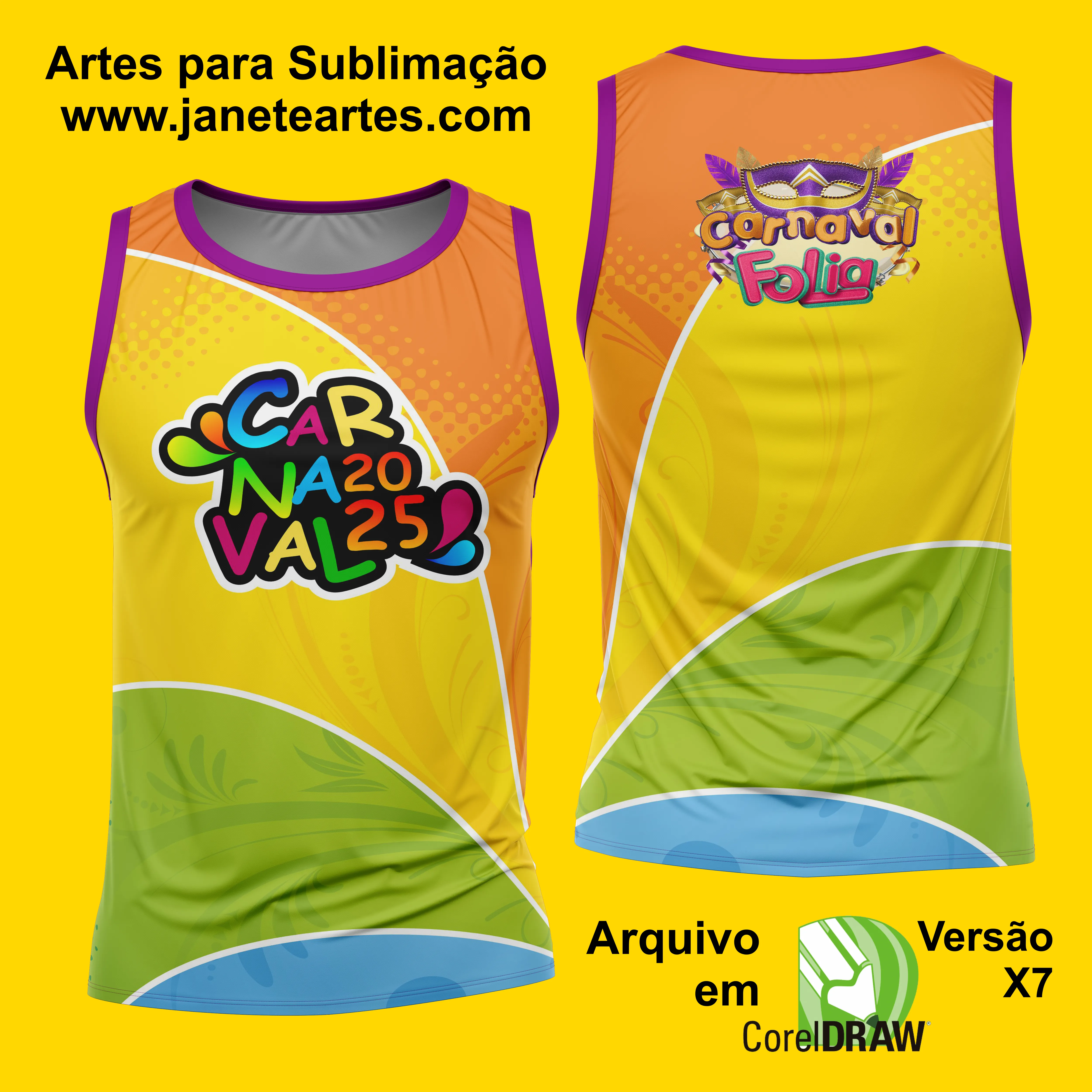 Arte Estampa Camisa Abadá de Carnaval 2025 - Modelo 23