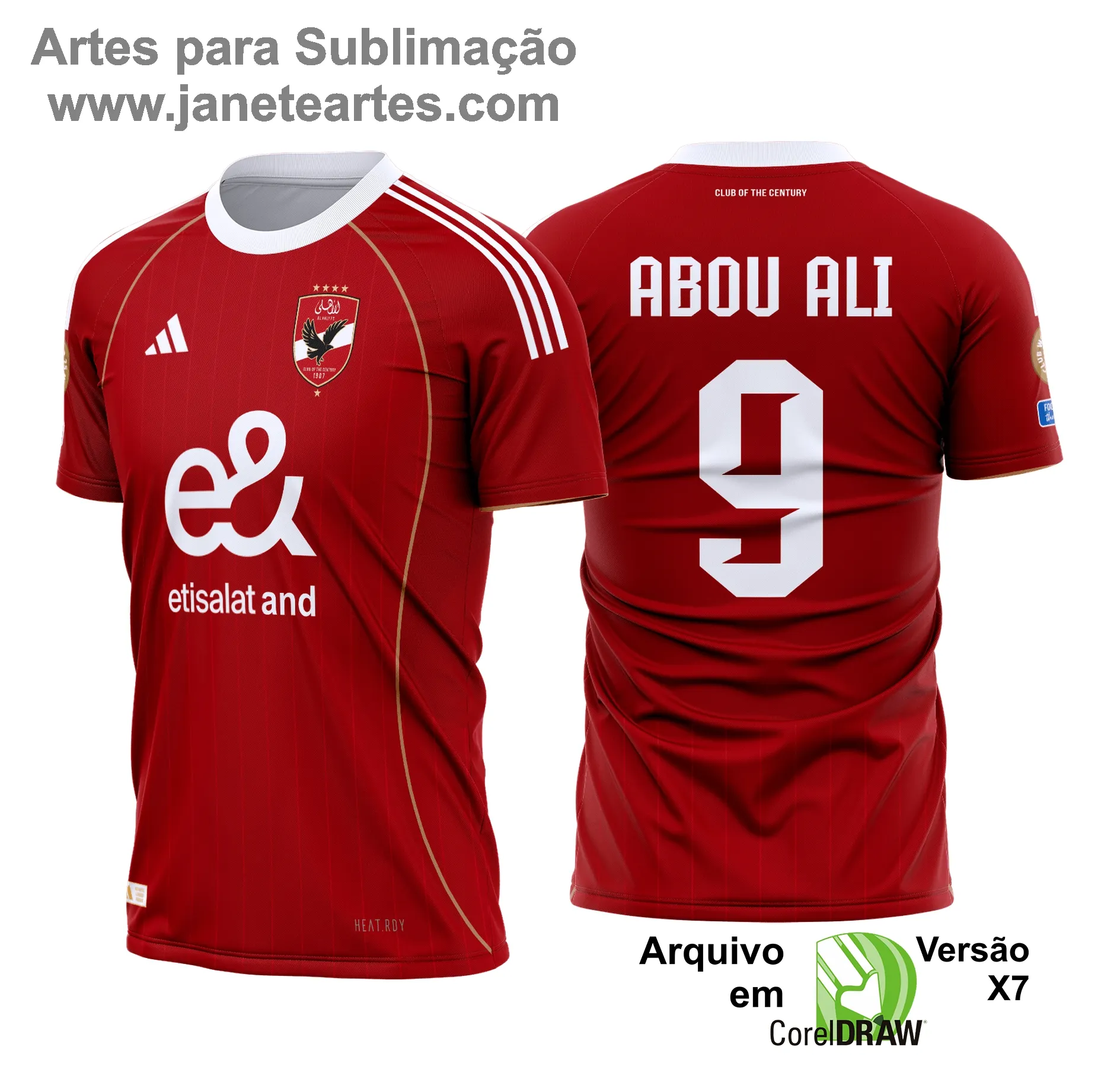 Arte Estampa Camisa Al Ahly Titular 2025 - 2026