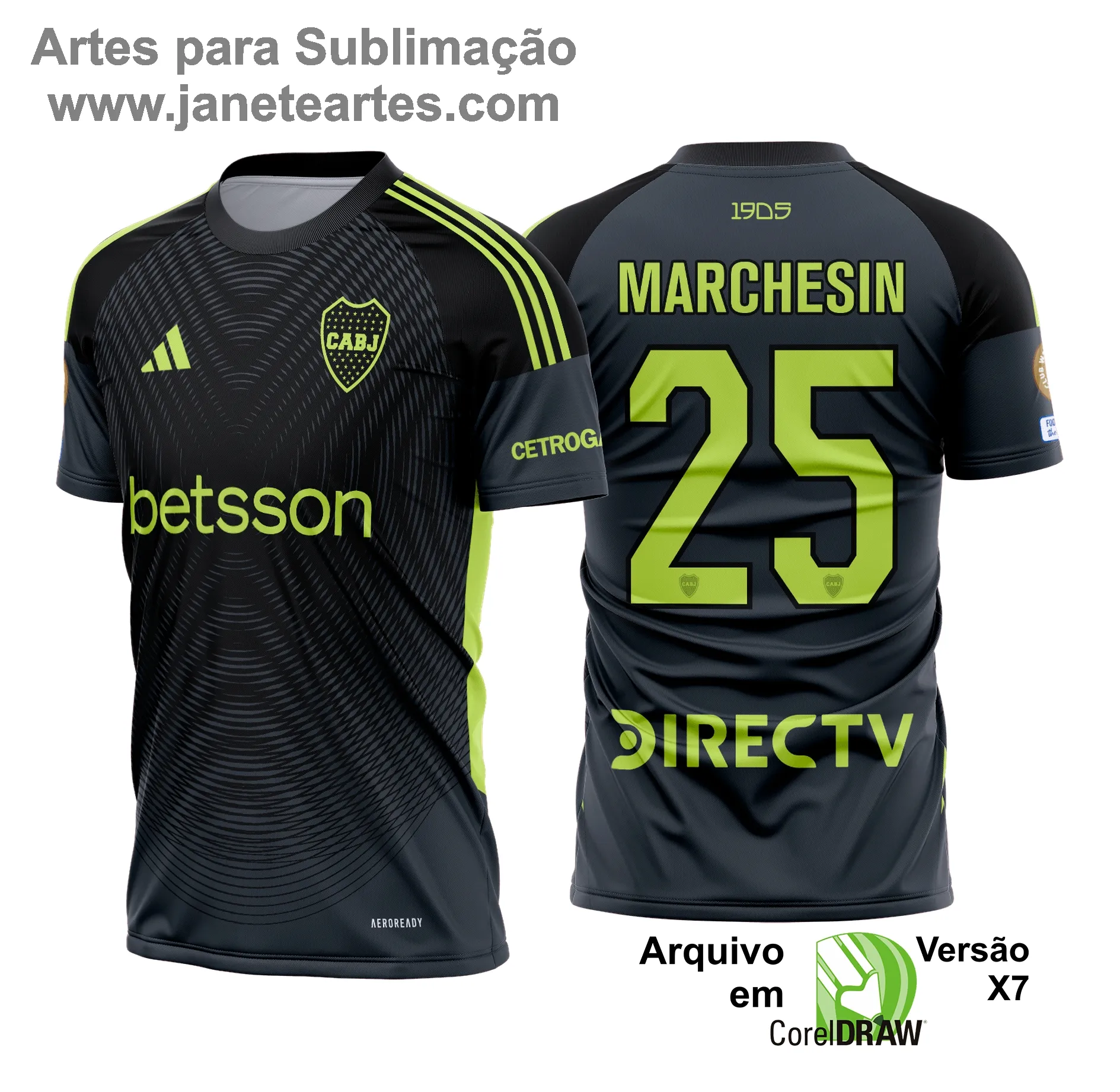 Arte Estampa Camisa Boca Juniors Goleiro 2025 - 2026