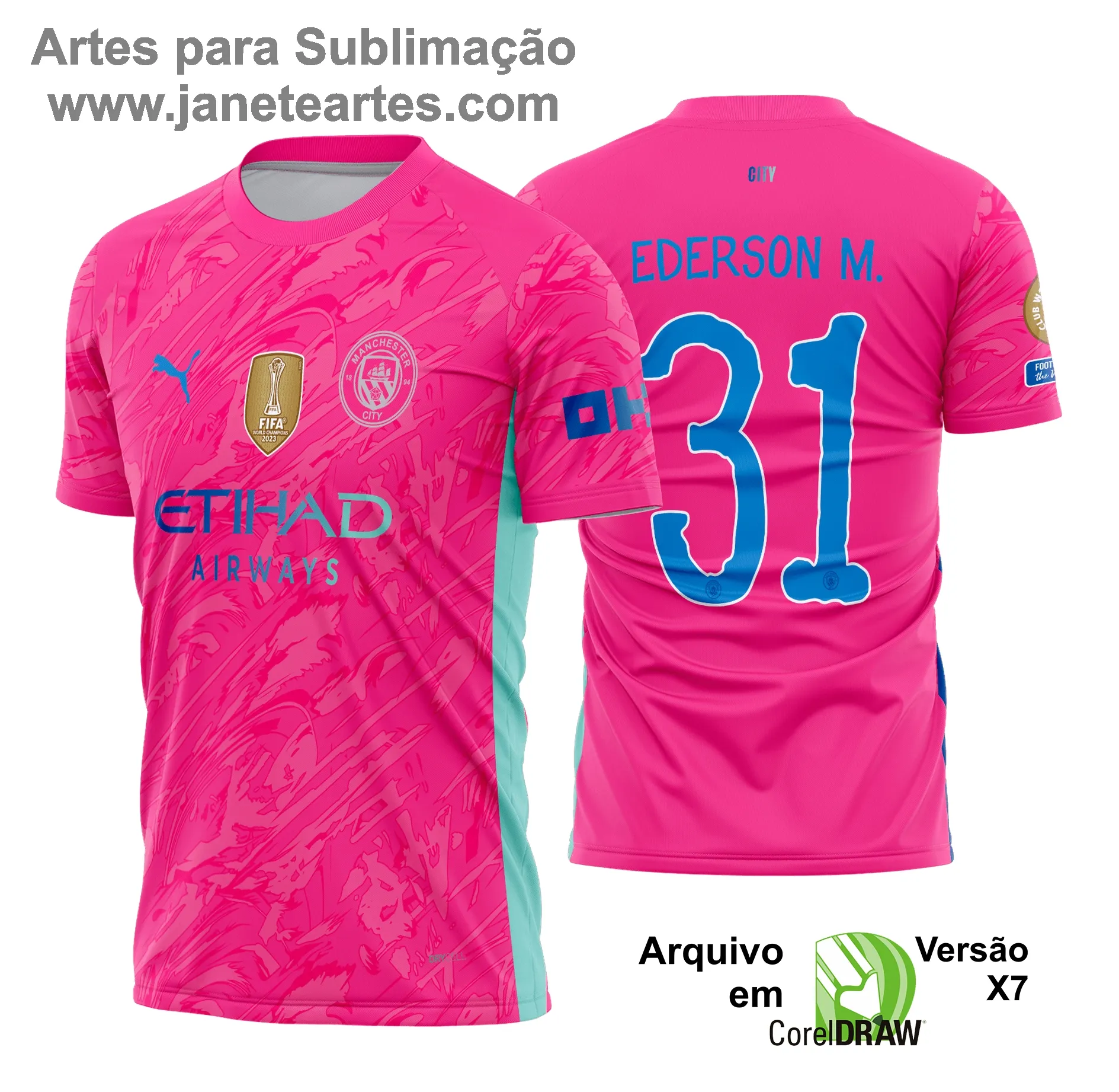 Arte Estampa Camisa Manchester City Goleiro 2025 - 2026