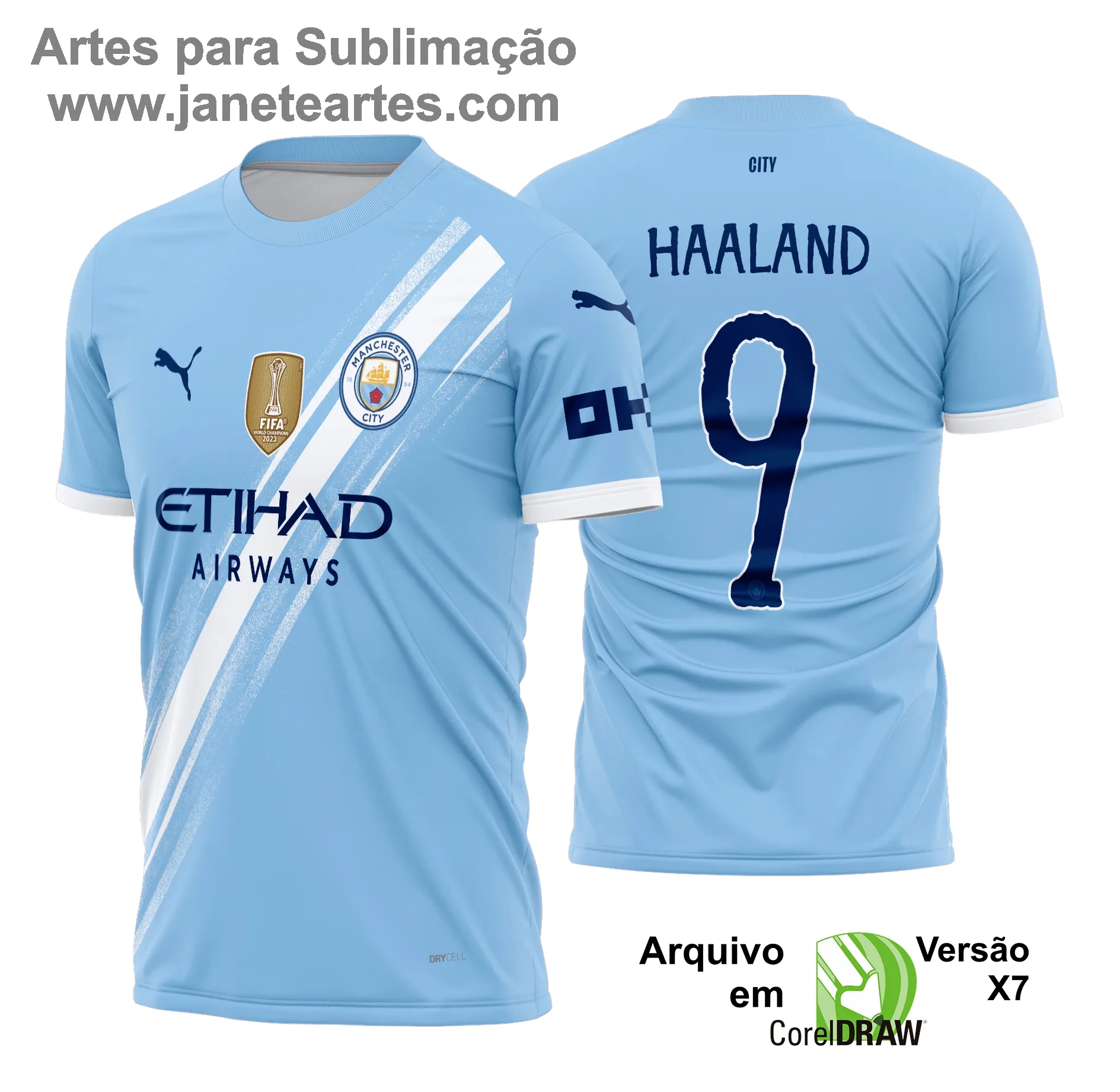 Arte Estampa Camisa Manchester City Titular 2025 - 2026