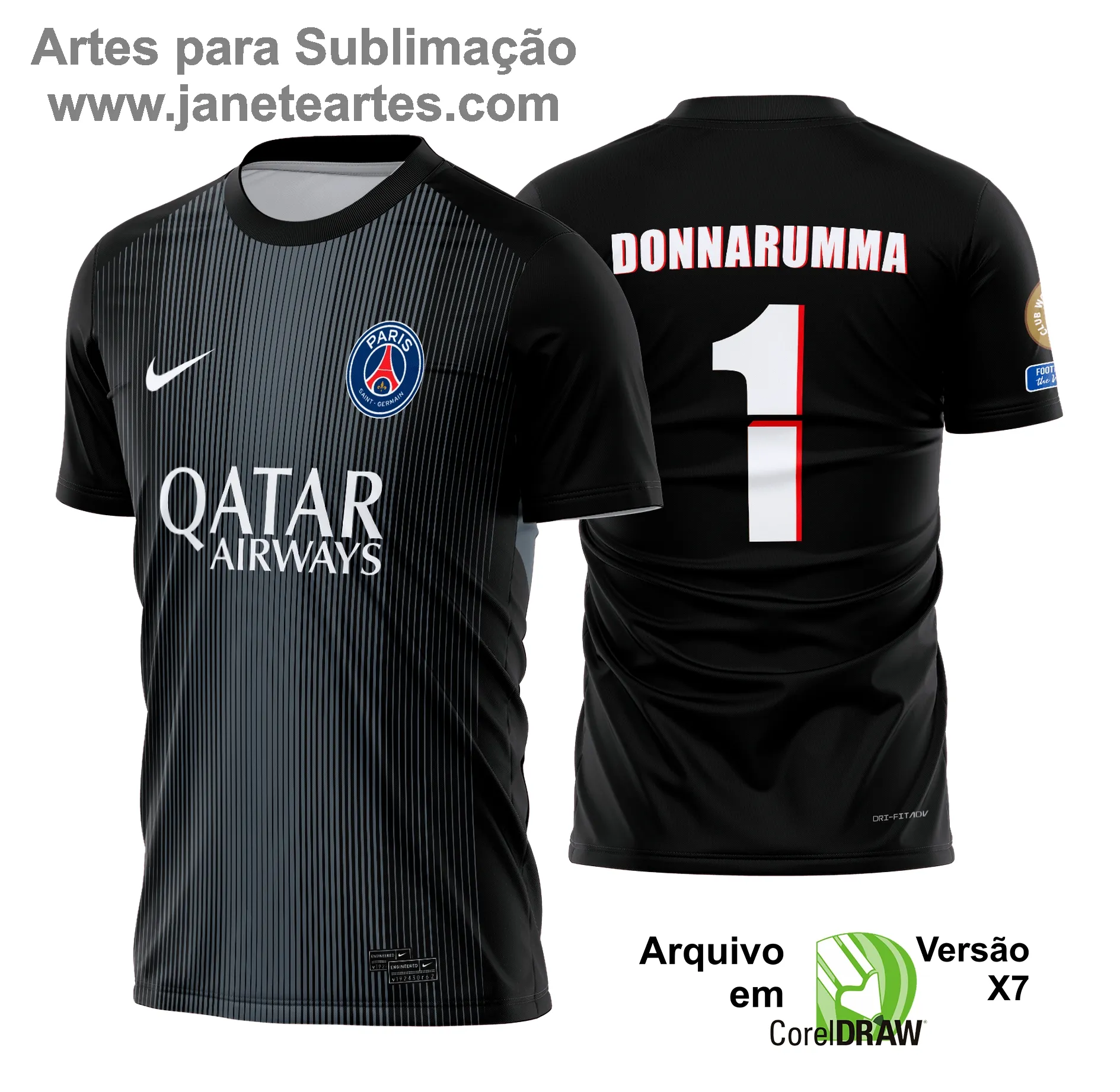 Arte Estampa Camisa PSG Goleiro 2025 - 2026
