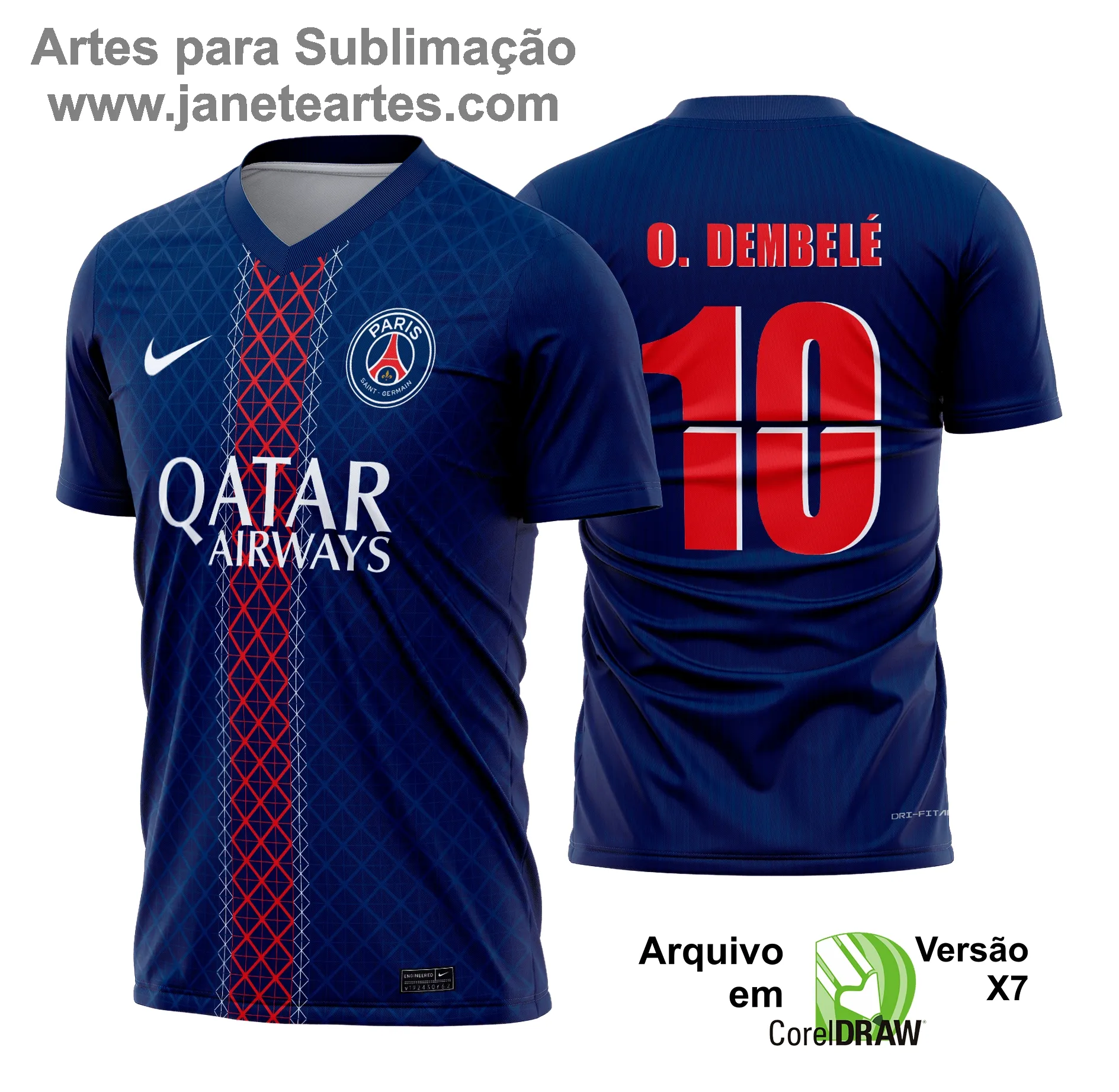 Arte Estampa Camisa PSG Titular 2025 - 2026