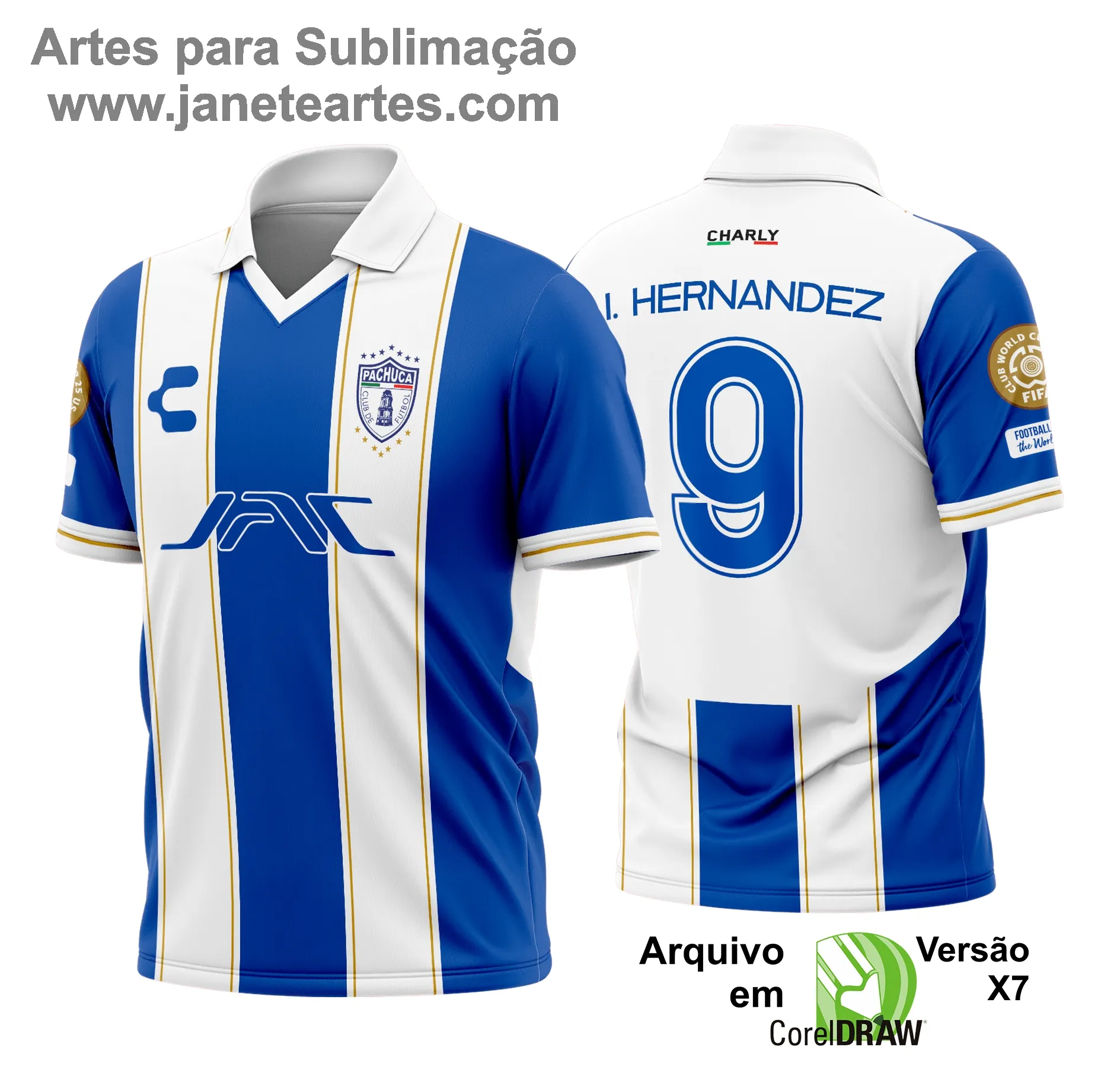 Arte Estampa Camisa Pachuca Titular 2025 - 2026