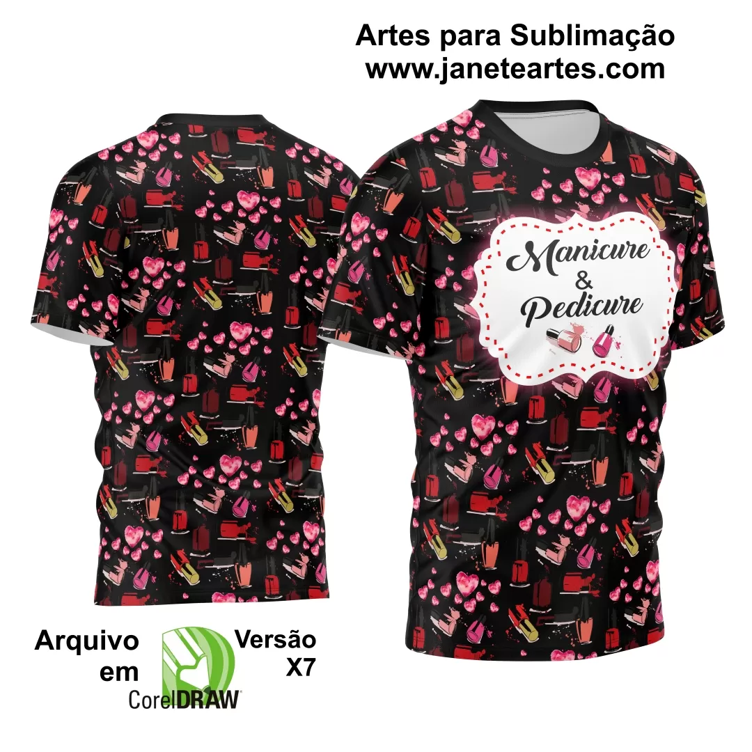 Arte Estampa Camisa Profissão - Manicure