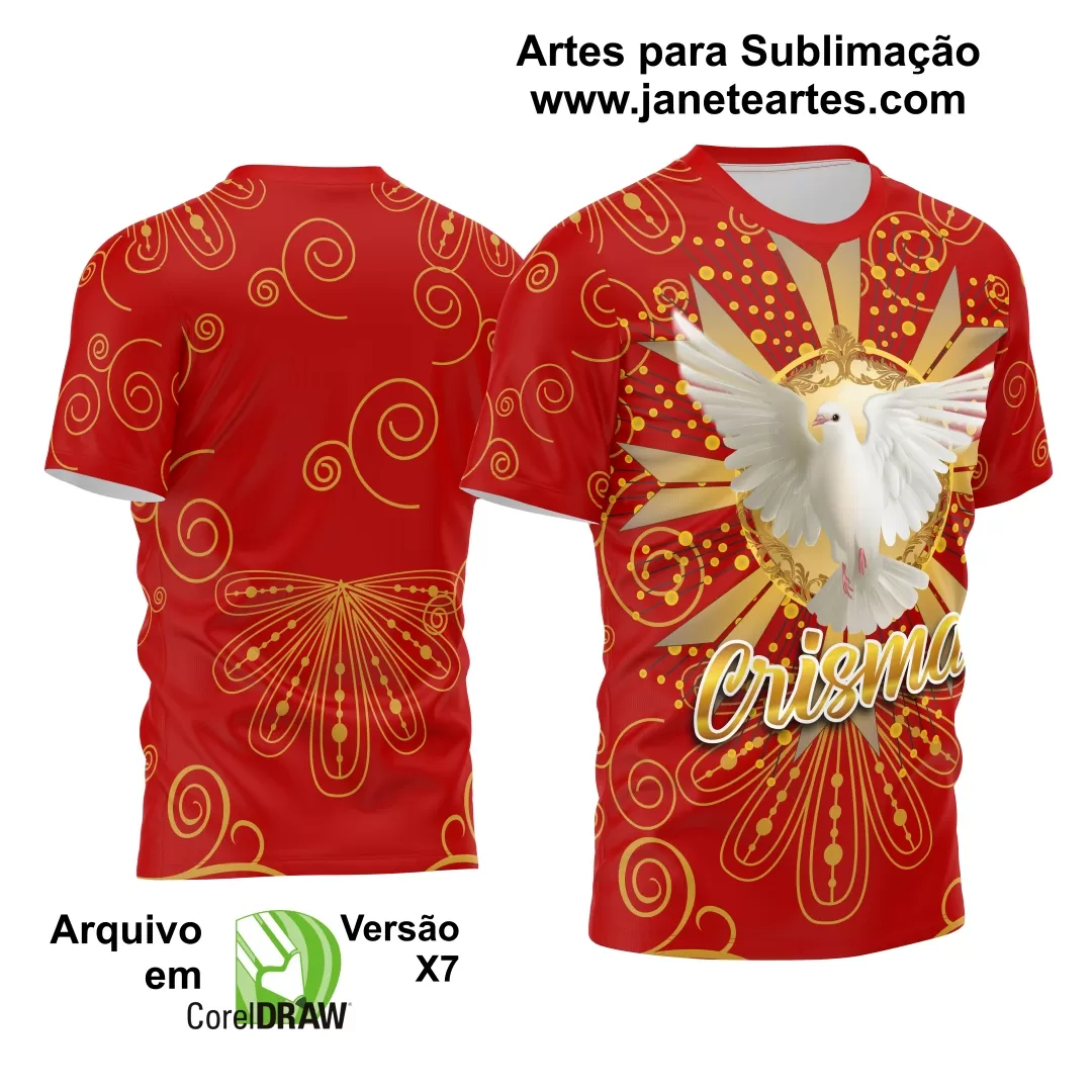 Arte Estampa Camisa Religião Crisma 2024