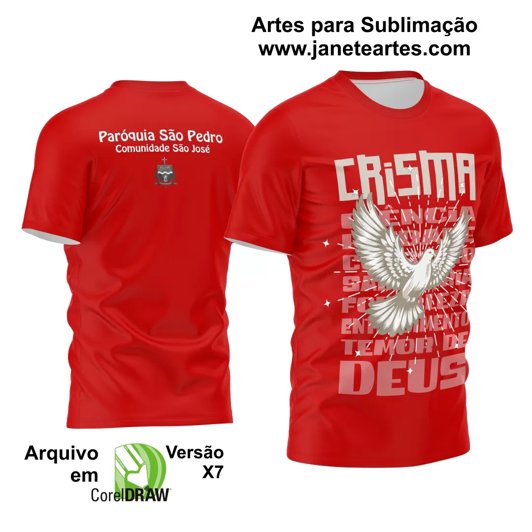 Arte Estampa Camisa Religião Crisma 2024