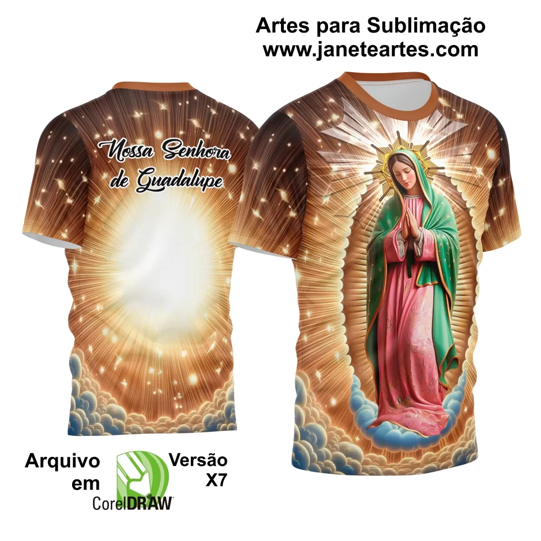 Arte Estampa Camisa Religião -  Nossa Senhora de Guadalupe 2024
