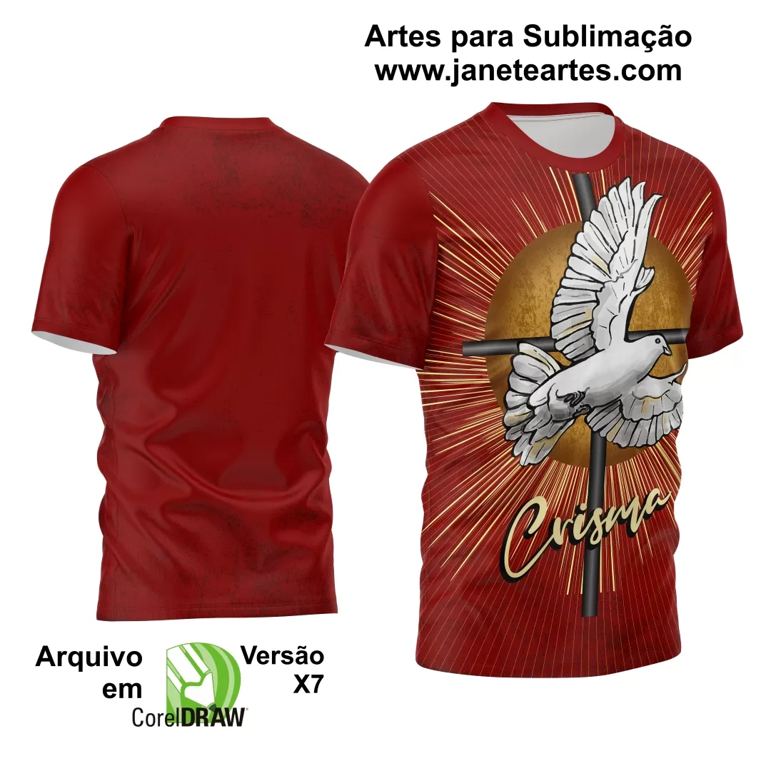 Arte Estampa Religião Camisa Crisma 2024 Espirito Santo