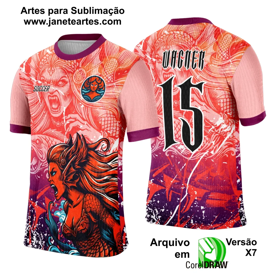 Arte Template Camisa Interclasse Sereia 2025 - 0148 | Janete Artes Arte Template Camisa Interclasse Sereia 2025 - 0148 - Janete Artes