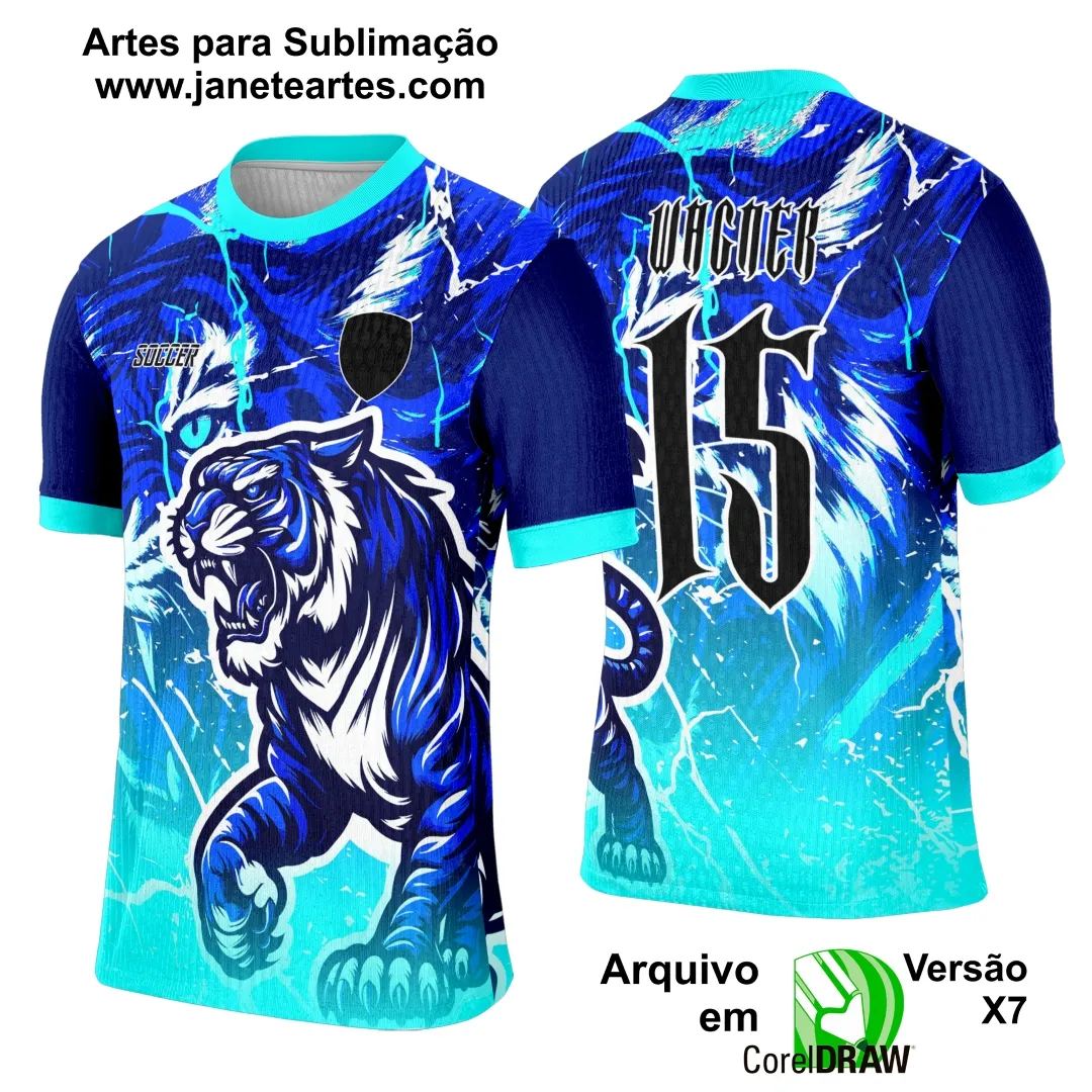 Arte Template Camisa Interclasse Tigre Azul - 0025