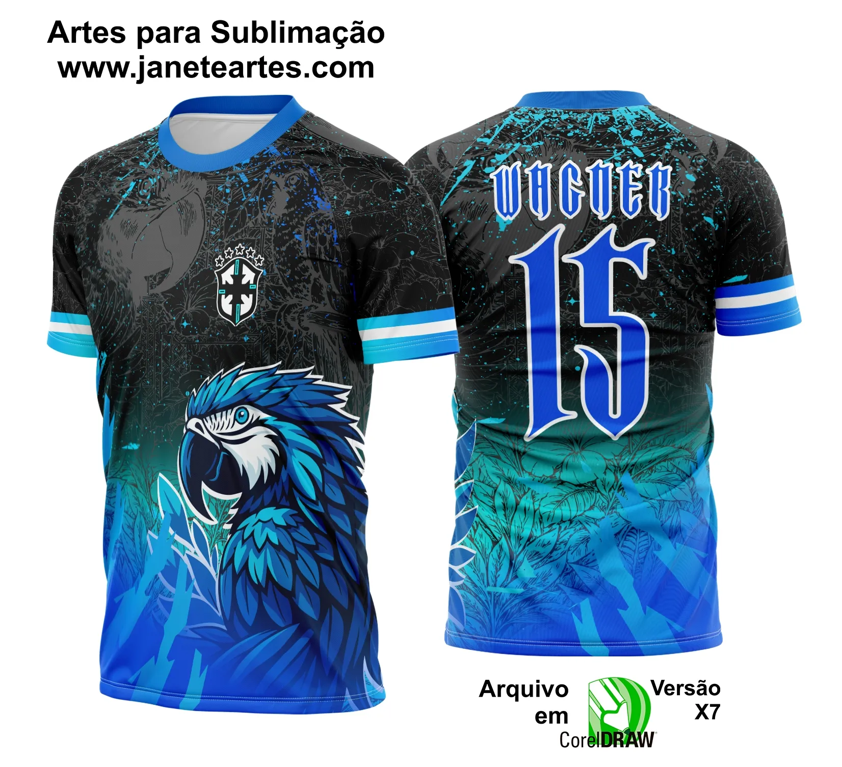 Arte Template Camisa de Interclasse Arara Azul 2025 Arte Template Camisa de Interclasse Arara Azul 2025