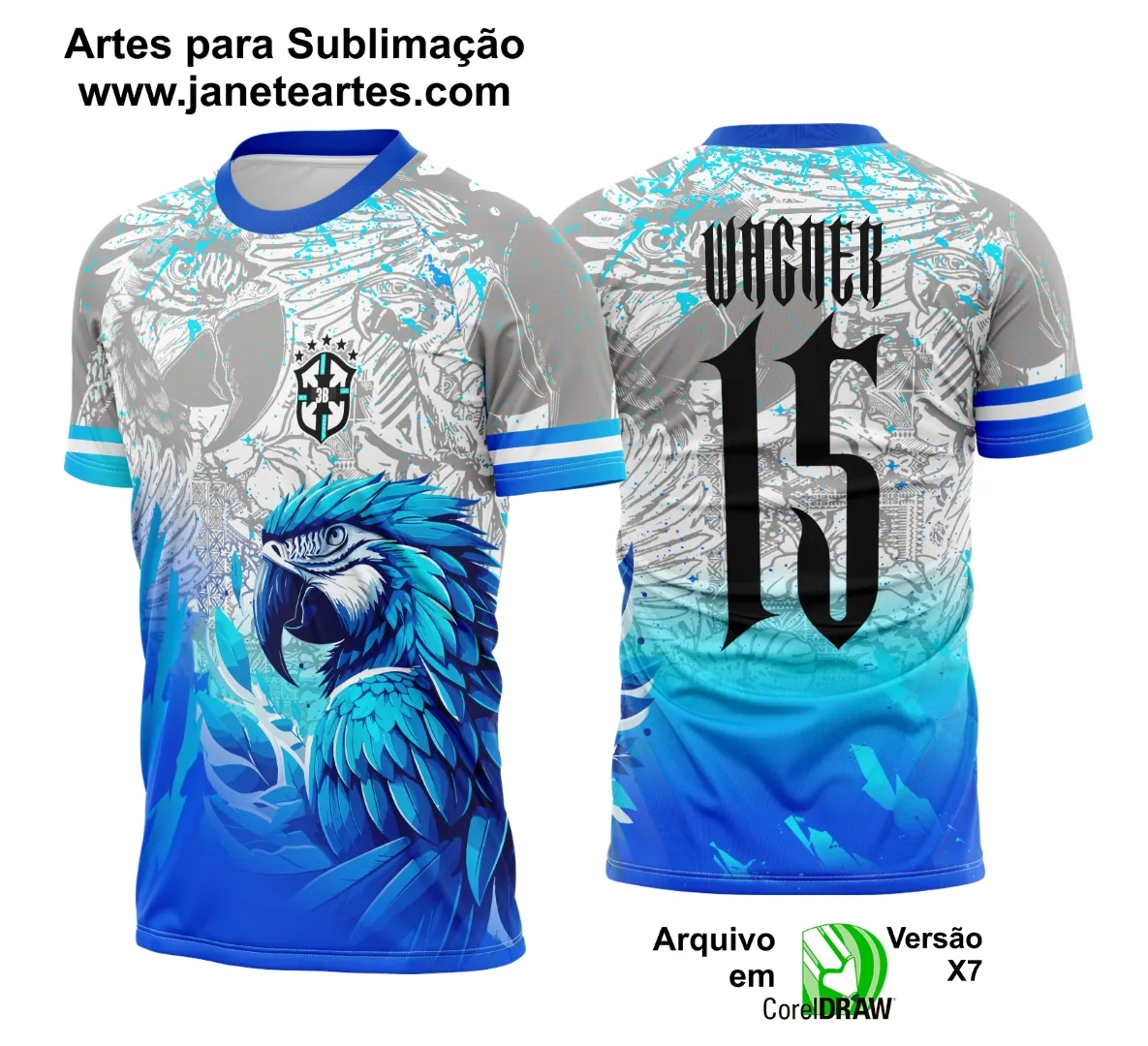 Arte Template Camisa de Interclasse Arara Azul 2025 Arte Template Camisa de Interclasse Arara Azul 2025