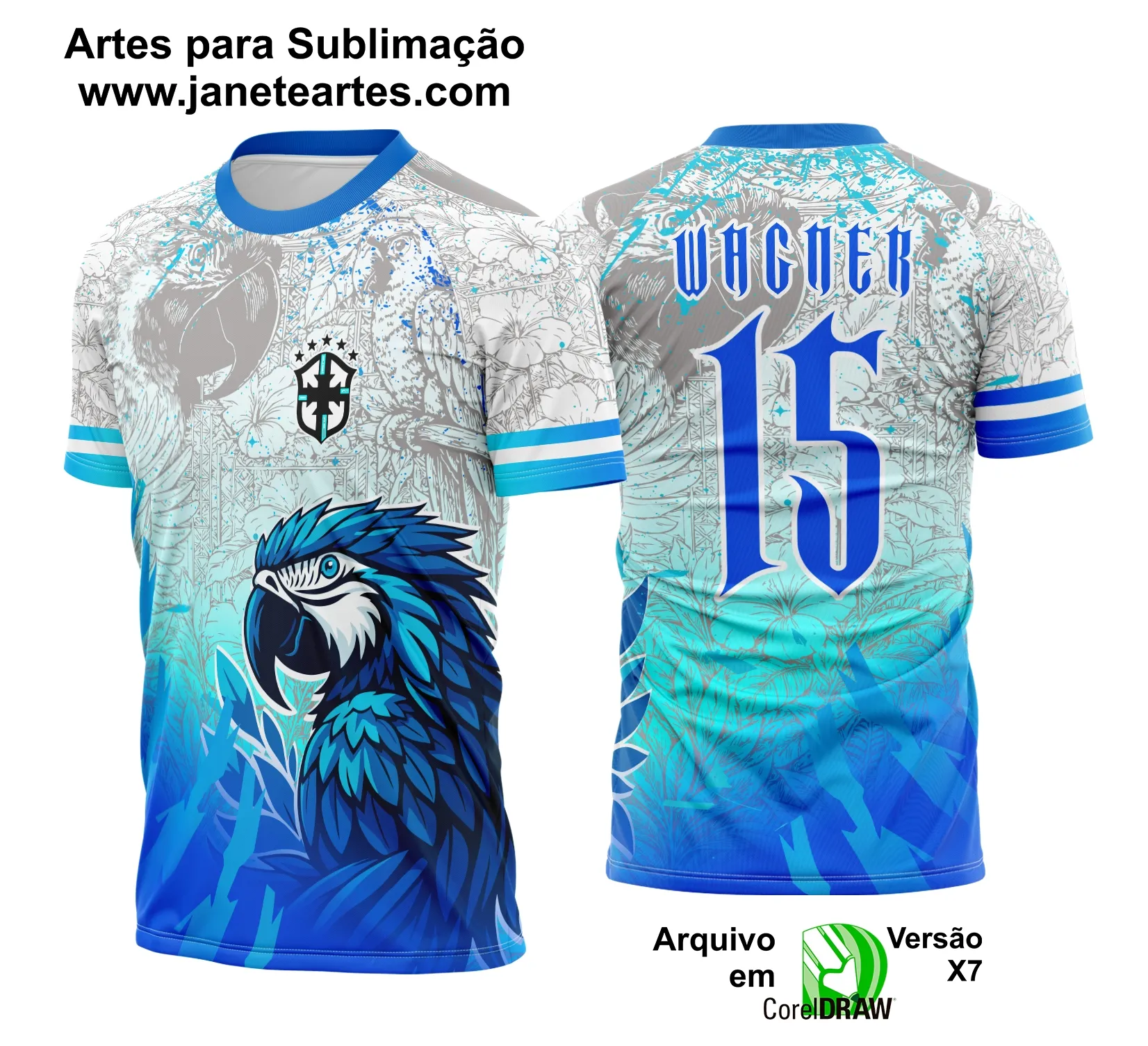 Arte Template Camisa de Interclasse Arara Azul 2025 Arte Template Camisa de Interclasse Arara Azul 2025
