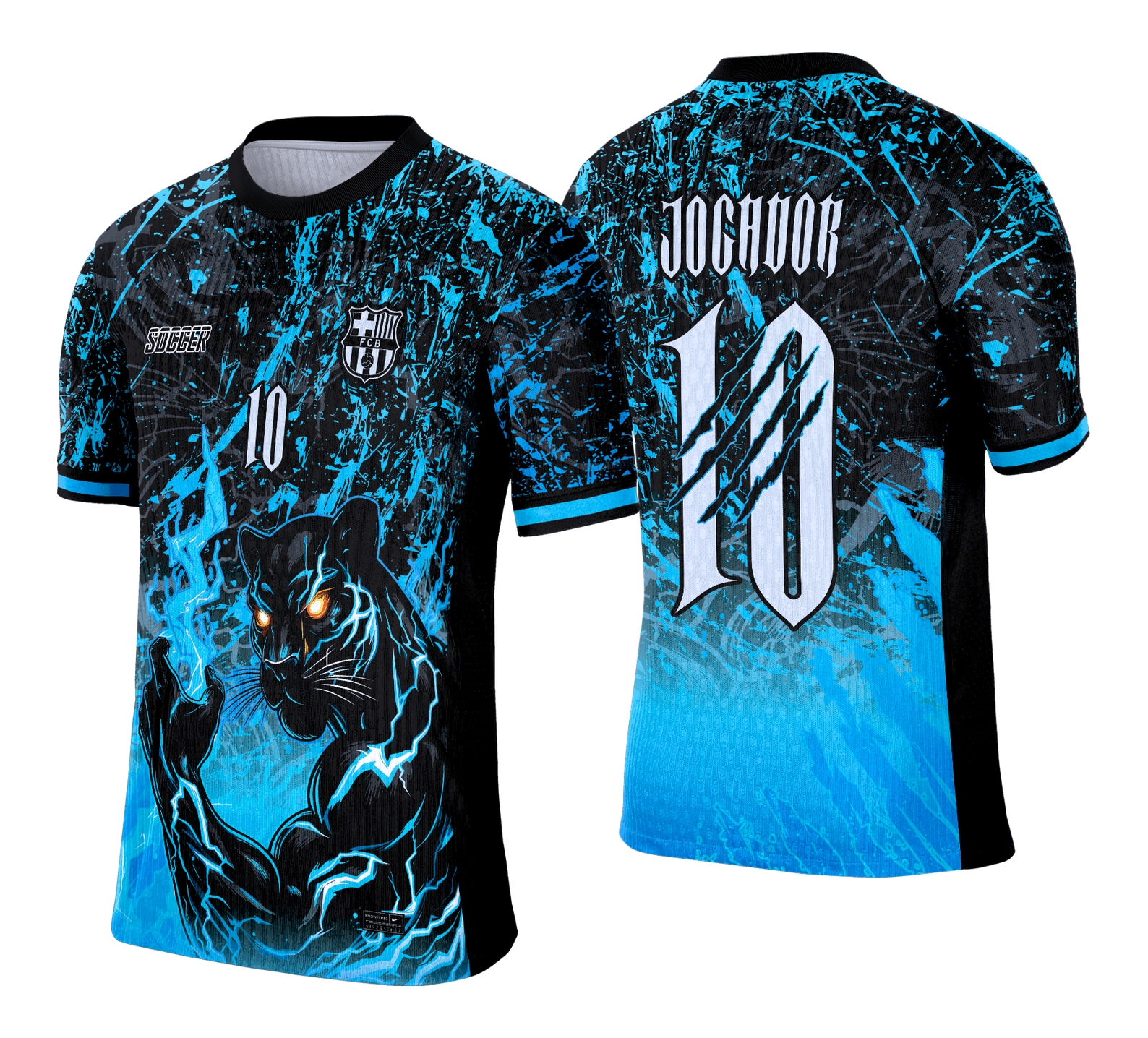 Camiseta preta unissex com logo no peito e estampa grande nas costas inspirado em Interclasse Pantera, visual moderno e impactante para fãs e torcedores.