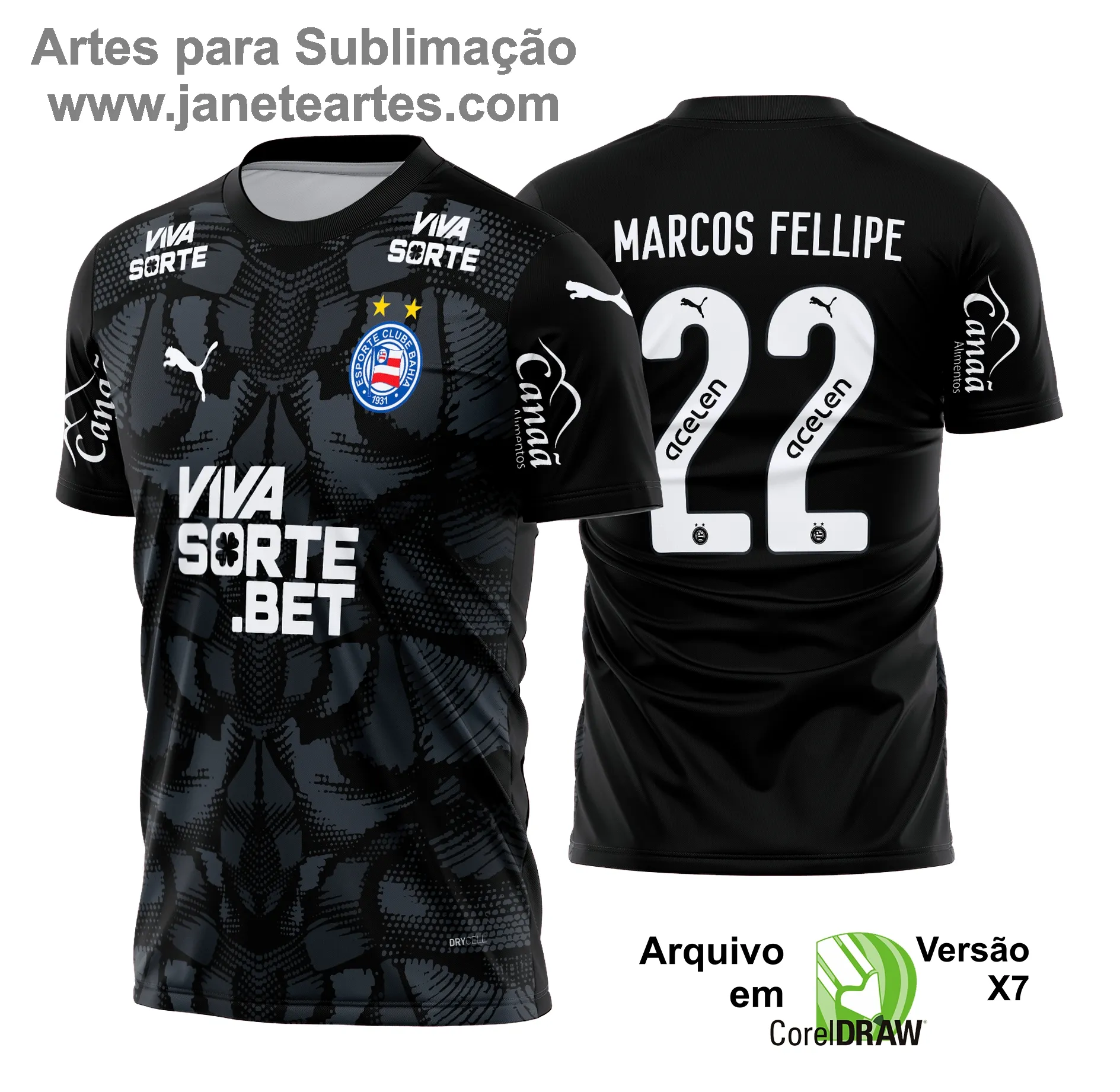 Arte Vetor Camisa Bahia Goleiro 2025 - 2026