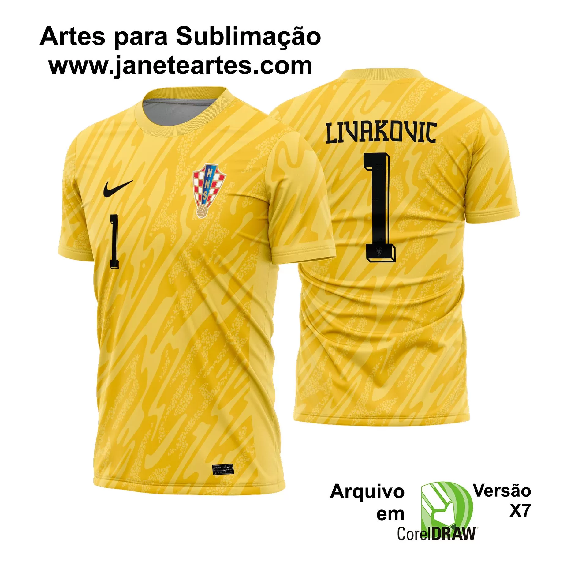Arte Vetor Camisa Croácia Goleiro 2024 - 2025