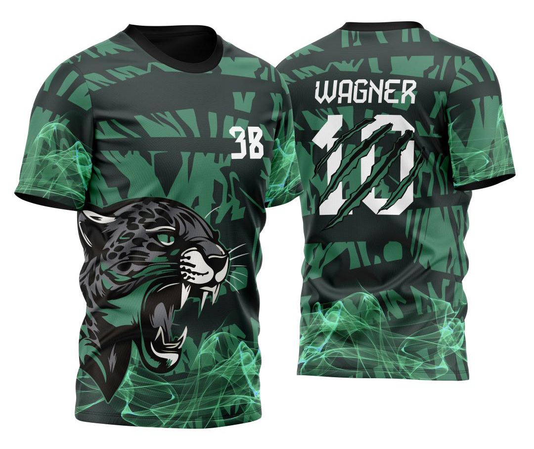 Camiseta unissex preta com logo no peito e estampa grande nas costas, tema Pantera Negra InterClasse 2024, ideal para quem busca estilo e atitude em um visual moderno.