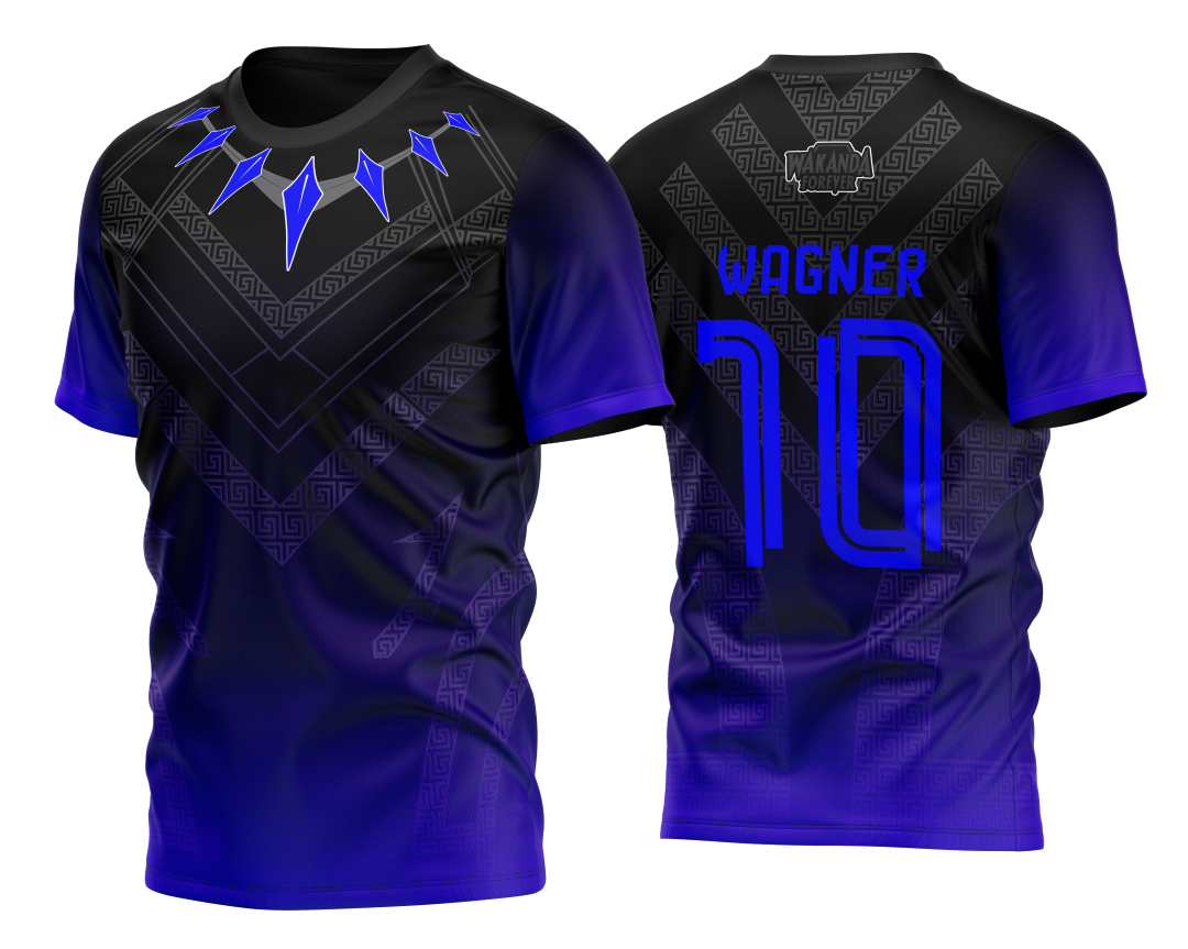 Arte Vetor Camisa InterClasse Pantera Negra Degrade Azul