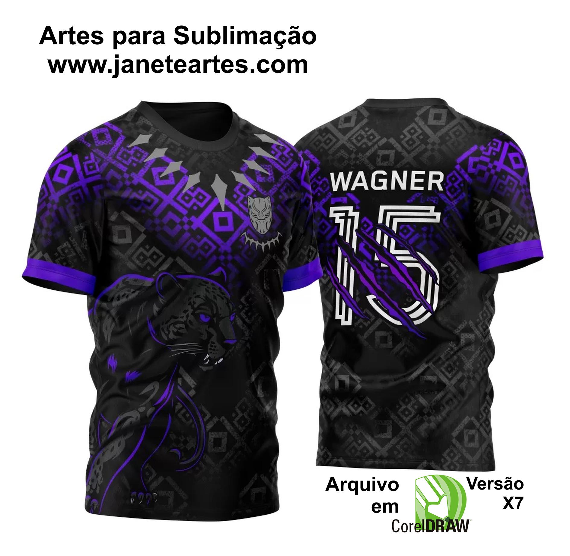 Arte Vetor Camisa InterClasse Pantera Negra Fundo Geométrico Colar
