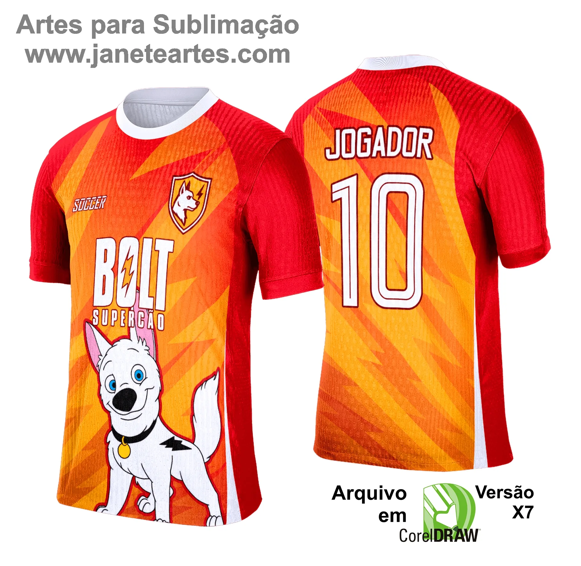 Arte Vetor Camisa Interclasse Bolt Super Cão - 0167