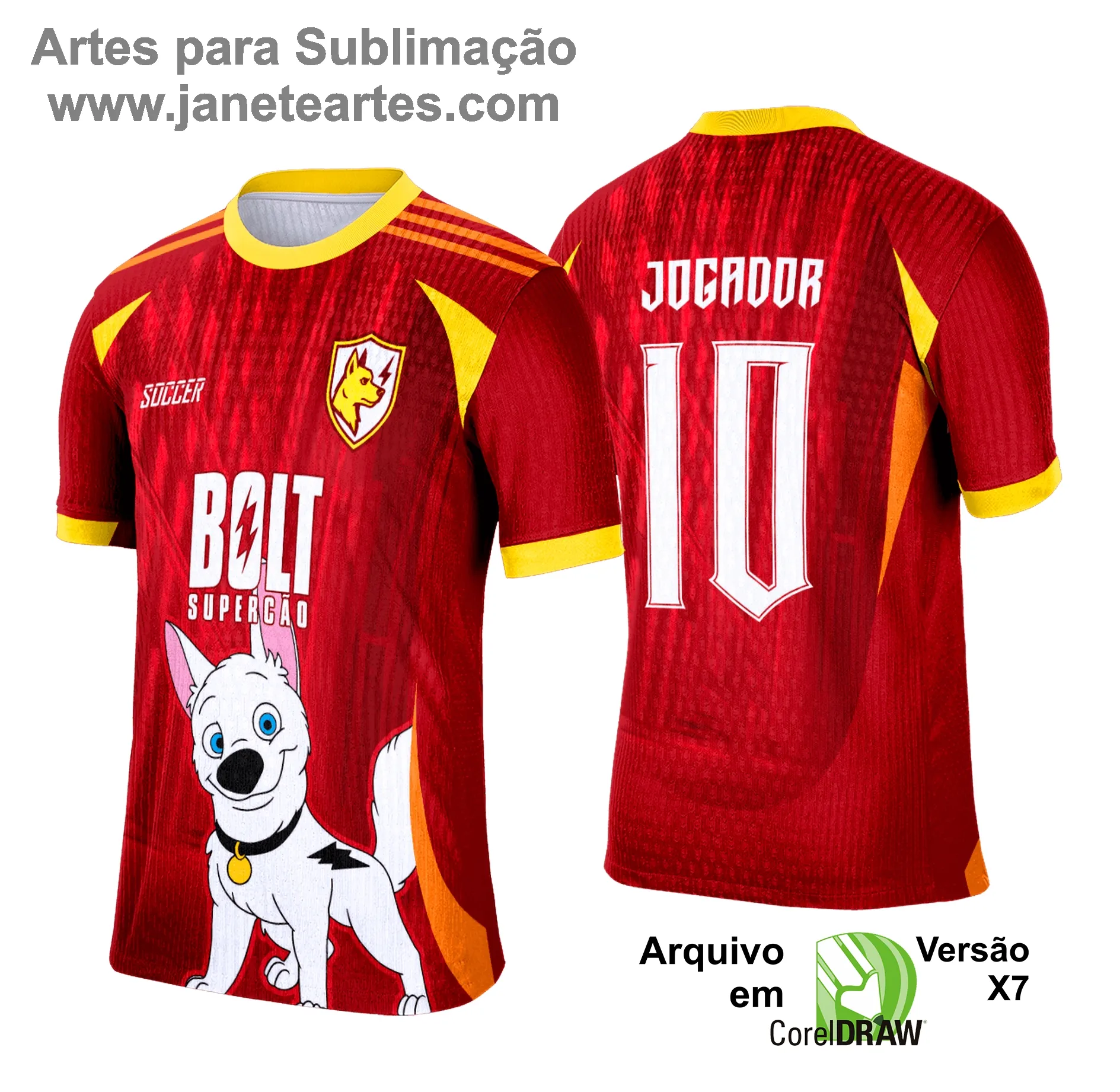Arte Vetor Camisa Interclasse Bolt Super Cão - 0187