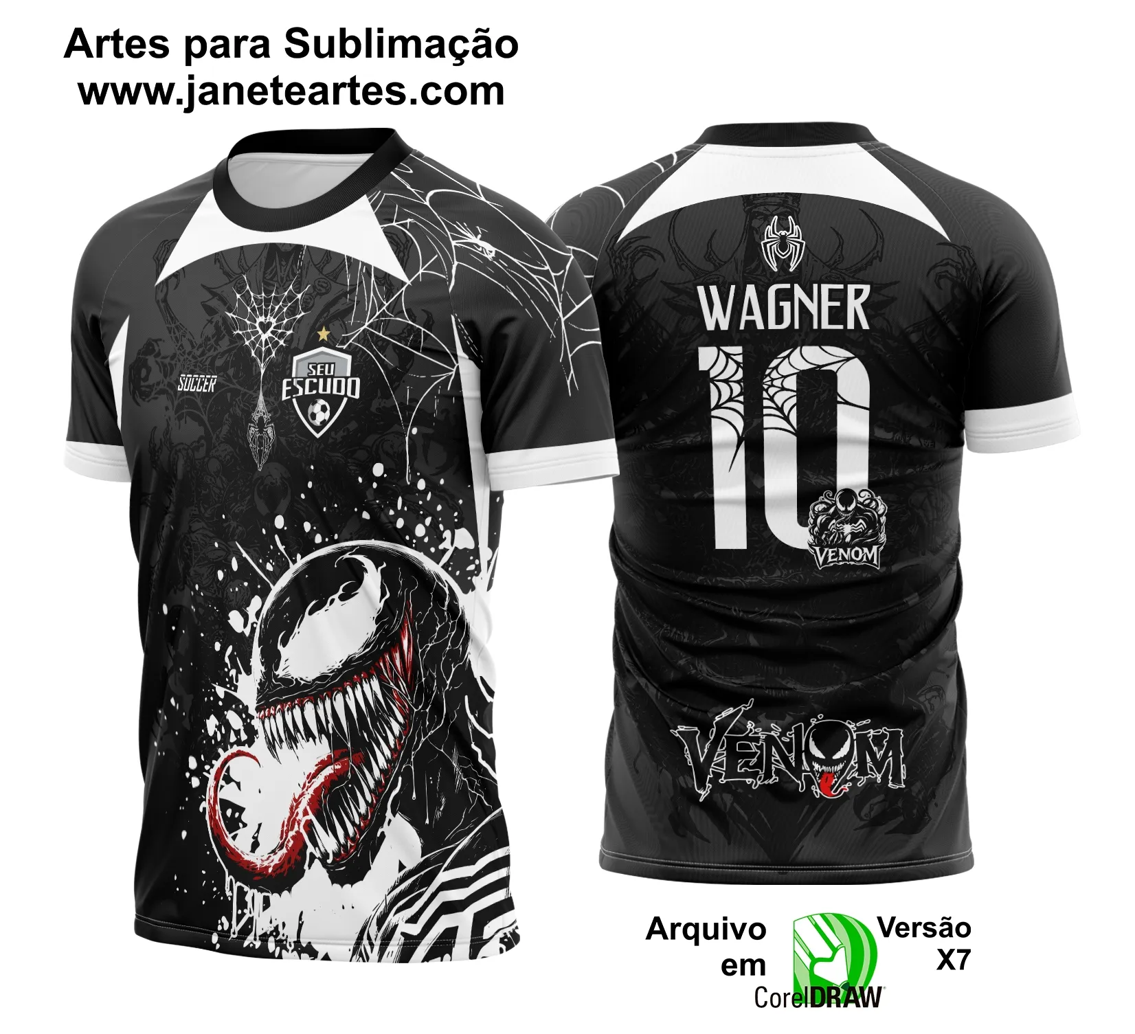 Arte Vetor Camisa Interclasse Bonita Venom Tinta 2025