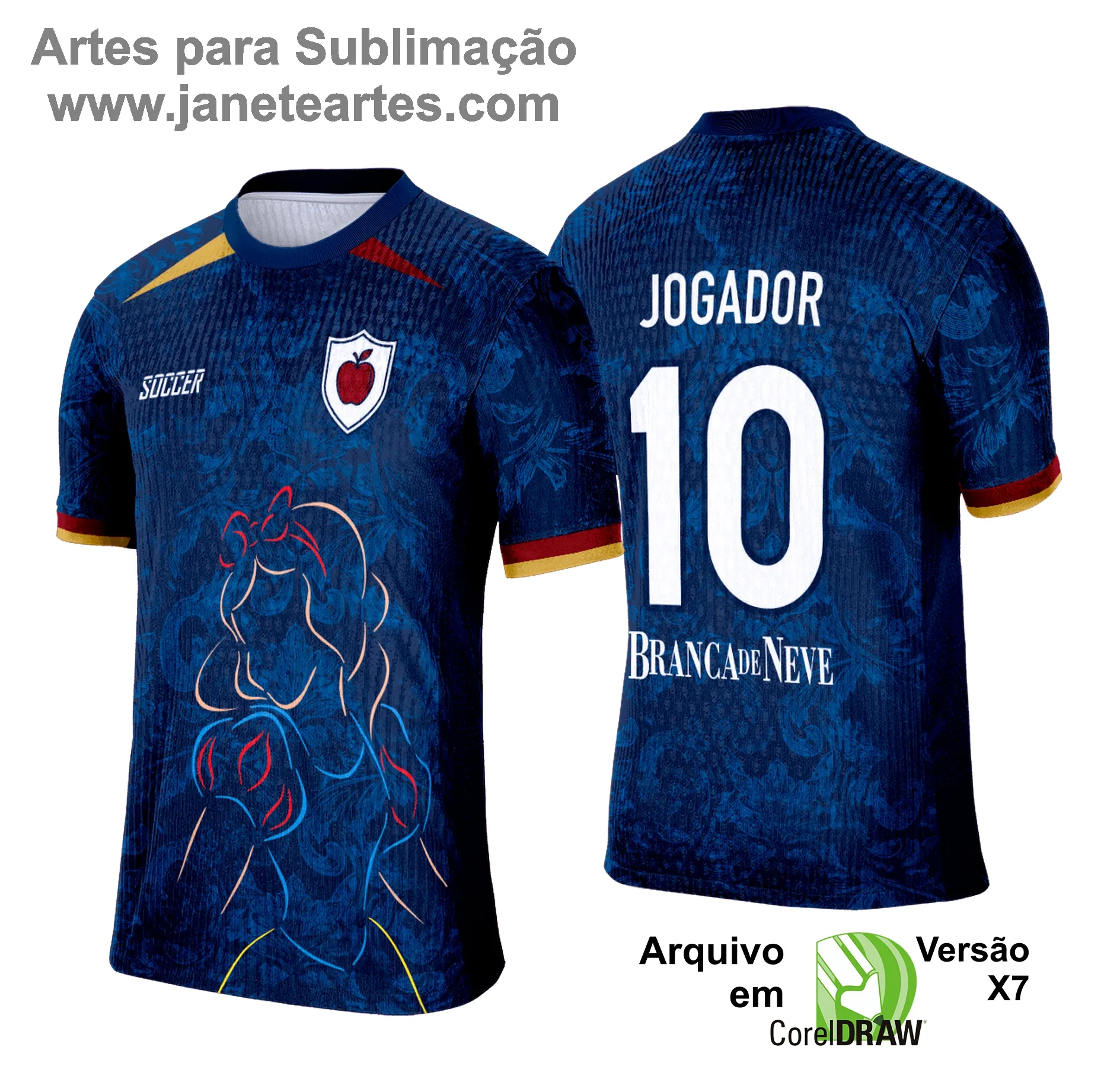 Arte Vetor Camisa Interclasse Branca de Neve - 0178