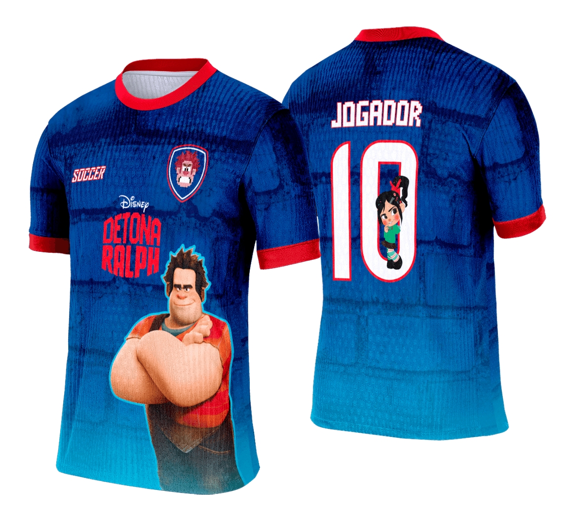 Camiseta unissex preta com logo no peito e estampa grande nas costas com tema Interclasse Detona Ralph 0179, perfeita para quem busca estilo marcante e conforto no dia a dia.