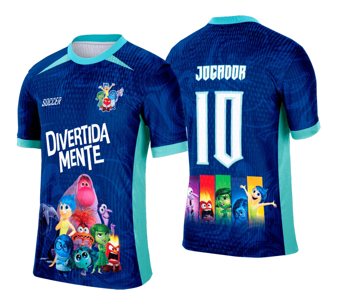 Foto de camiseta unissex na cor branca com logo no peito e estampa grande nas costas com tema Interclasse Divertidamente, design vibrante e moderno para eventos escolares