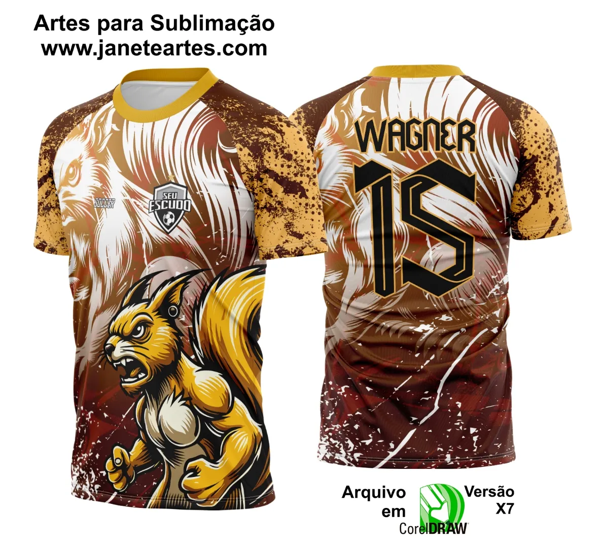 Arte Vetor Camisa Interclasse Esquilo Amigo 2025