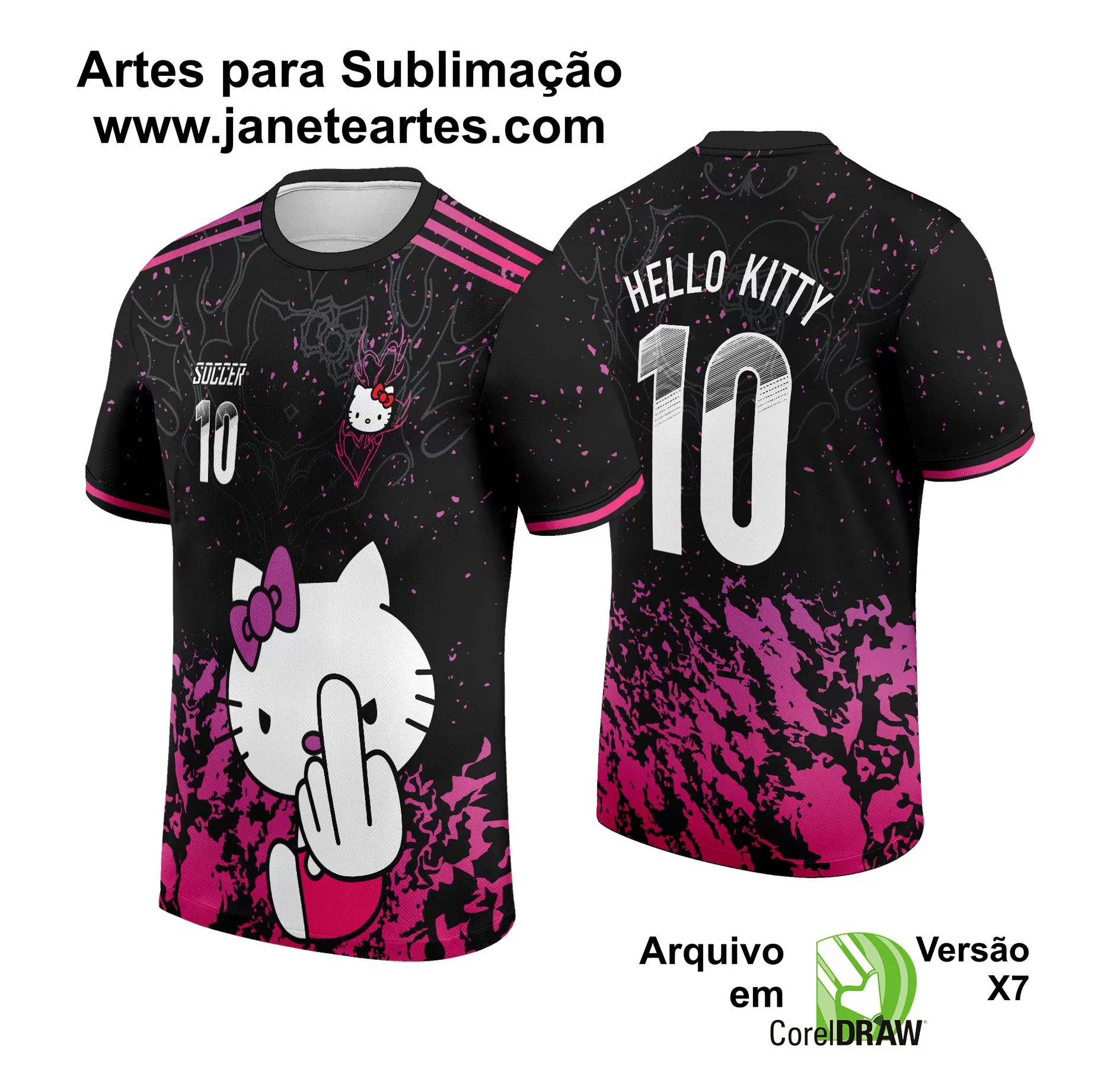 Arte Vetor Camisa Interclasse Hello Kitty 2024 - Janete Artes