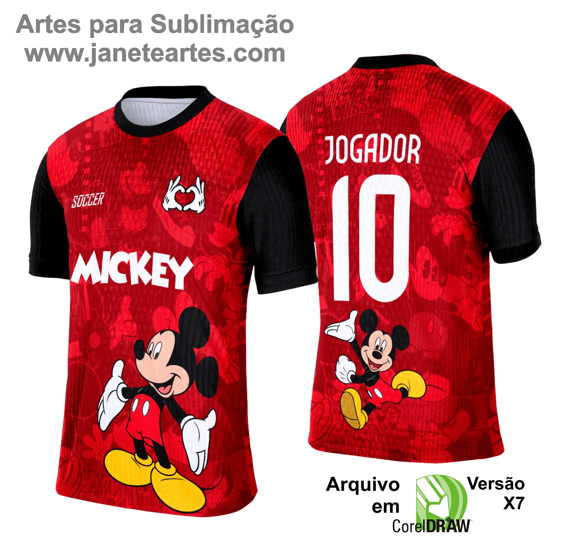 Arte Vetor Camisa Interclasse Mickey - 0168