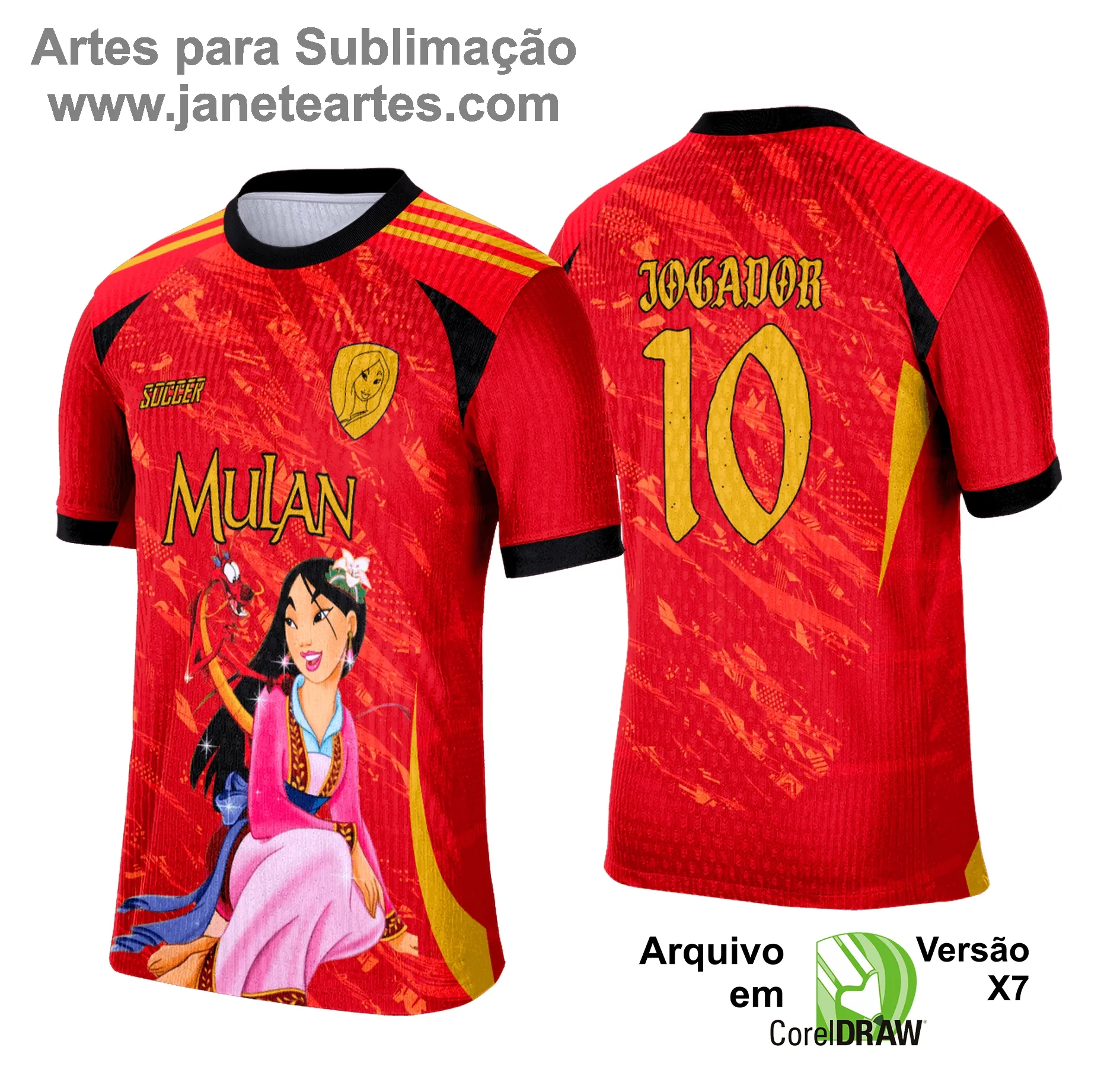 Arte Vetor Camisa Interclasse Mulan - 0183