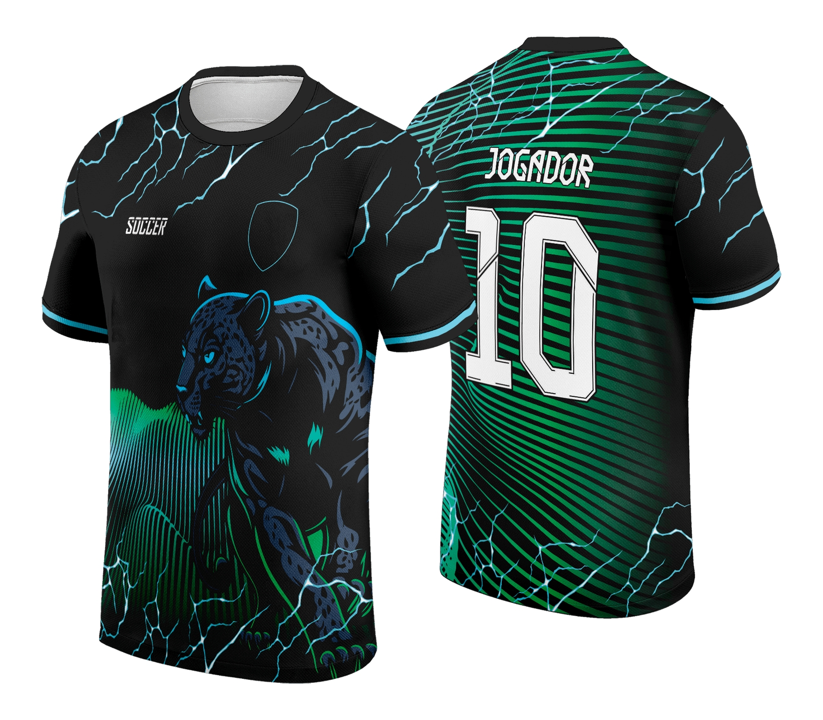 Camiseta unissex verde com logo no peito e estampa grande nas costas mostrando o tema Interclasse Pantera 2024, ideal para destacar seu estilo em eventos e campeonatos escolares.