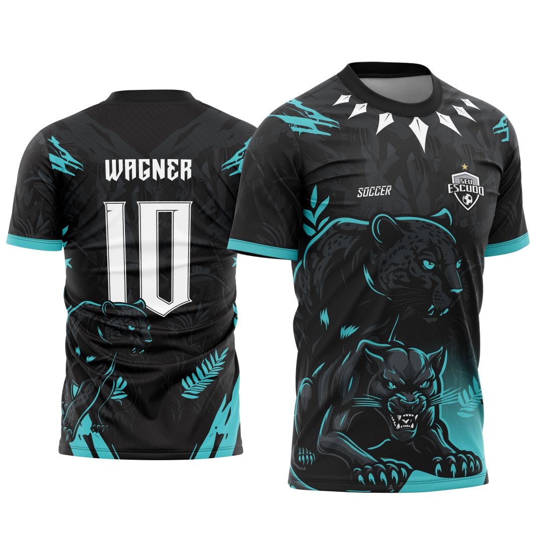 Arte Vetor Camisa Interclasse Pantera Nega Verde