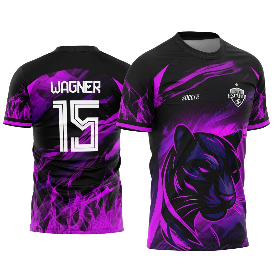 Arte Vetor Camisa Interclasse Pantera Negra com Violeta 2025