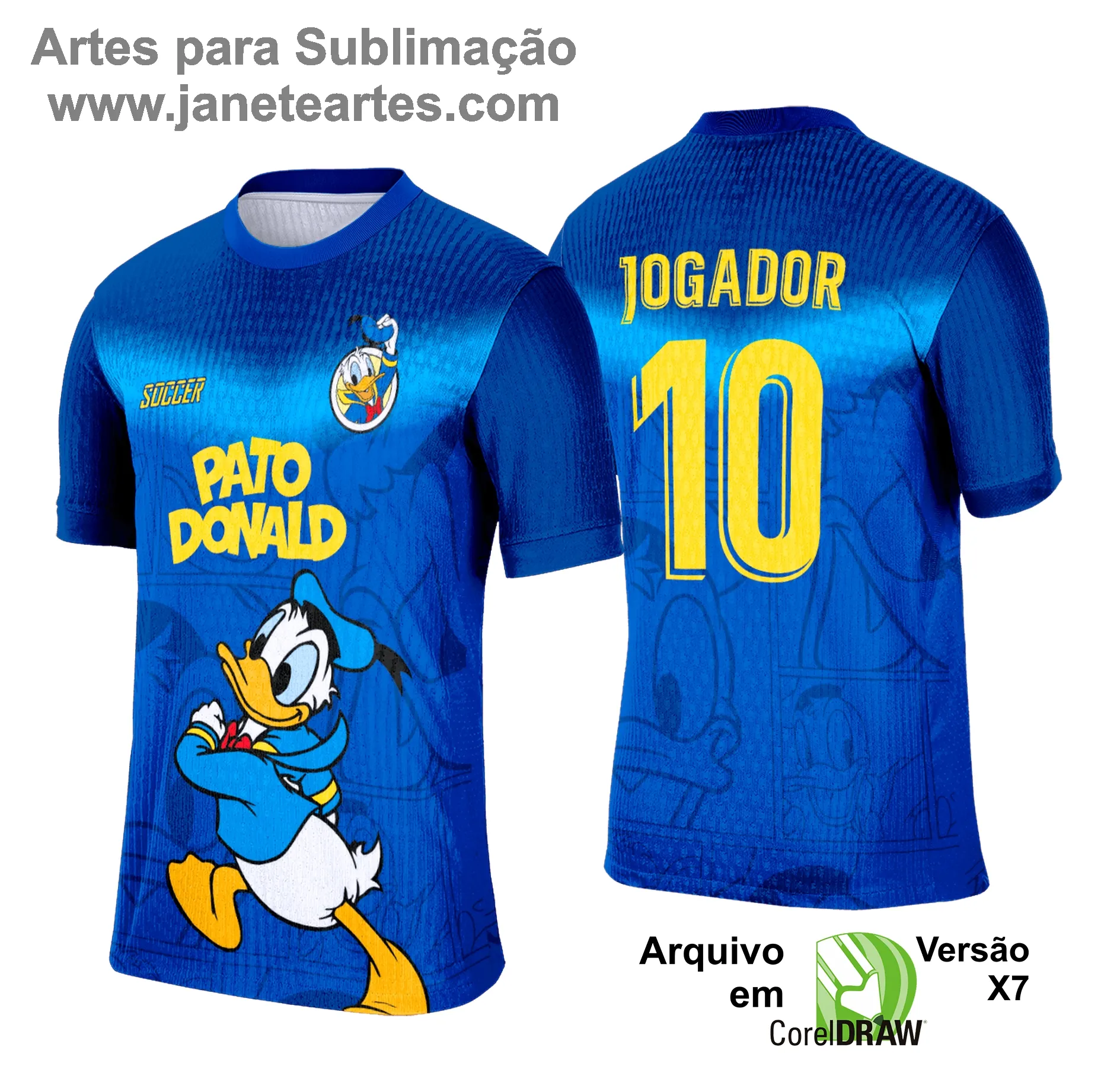 Arte Vetor Camisa Interclasse Pato Donald - 0186