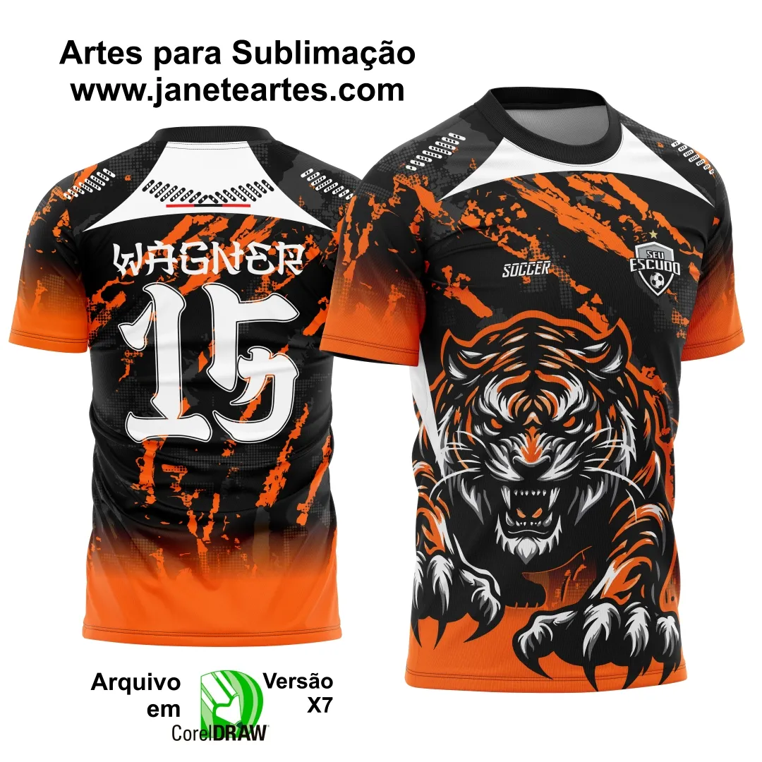 Arte Vetor Camisa Interclasse Tigre Laranja 2025
