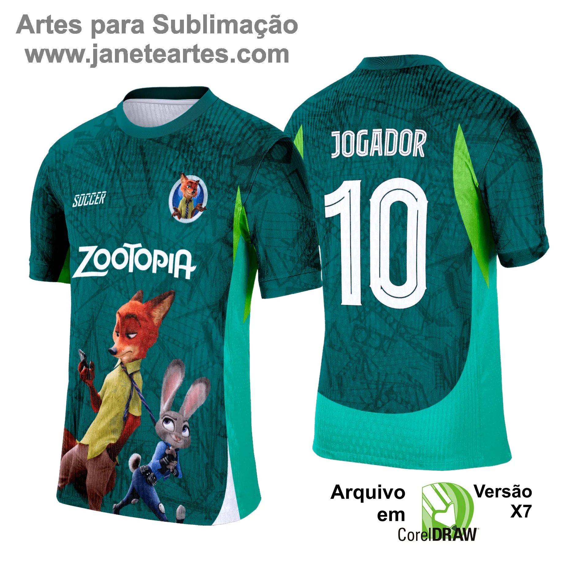 Arte Vetor Camisa Interclasse Zootopia - 0162