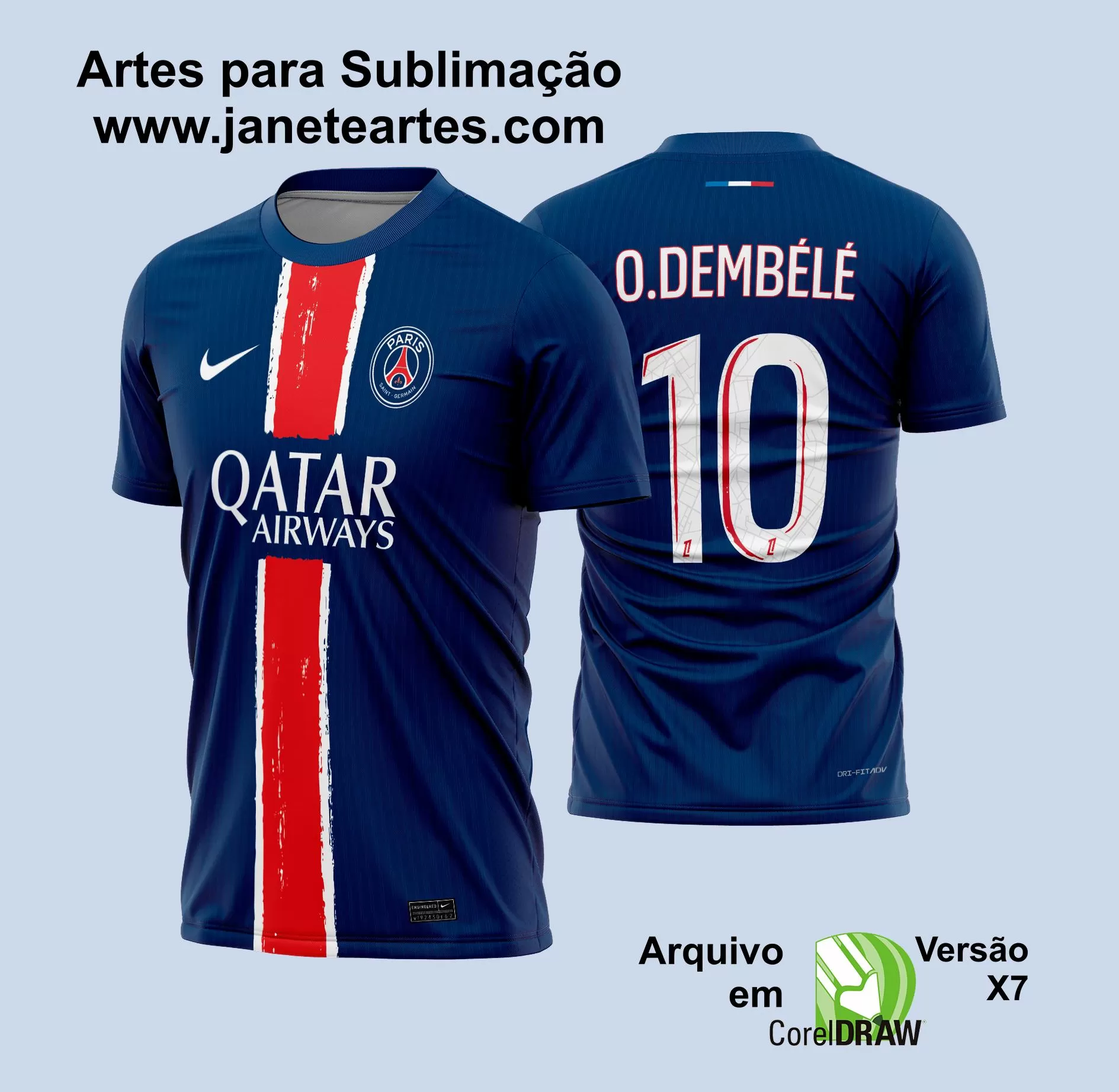 Arte Vetor Camisa PSG Titular 2024 - 2025