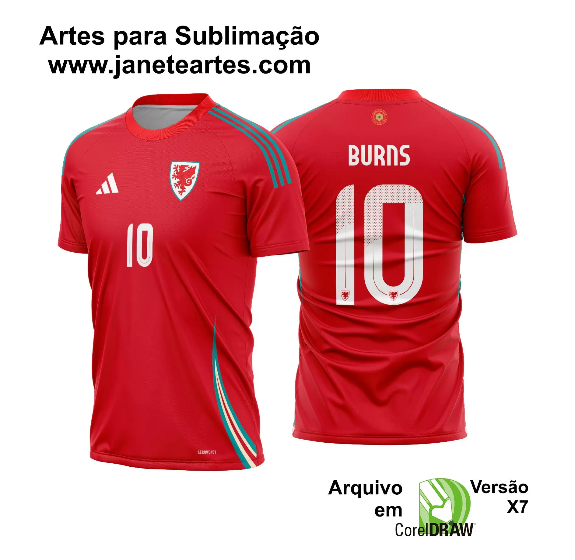 Arte Vetor Camisa Pais de Gales Titular 2024 - 2025